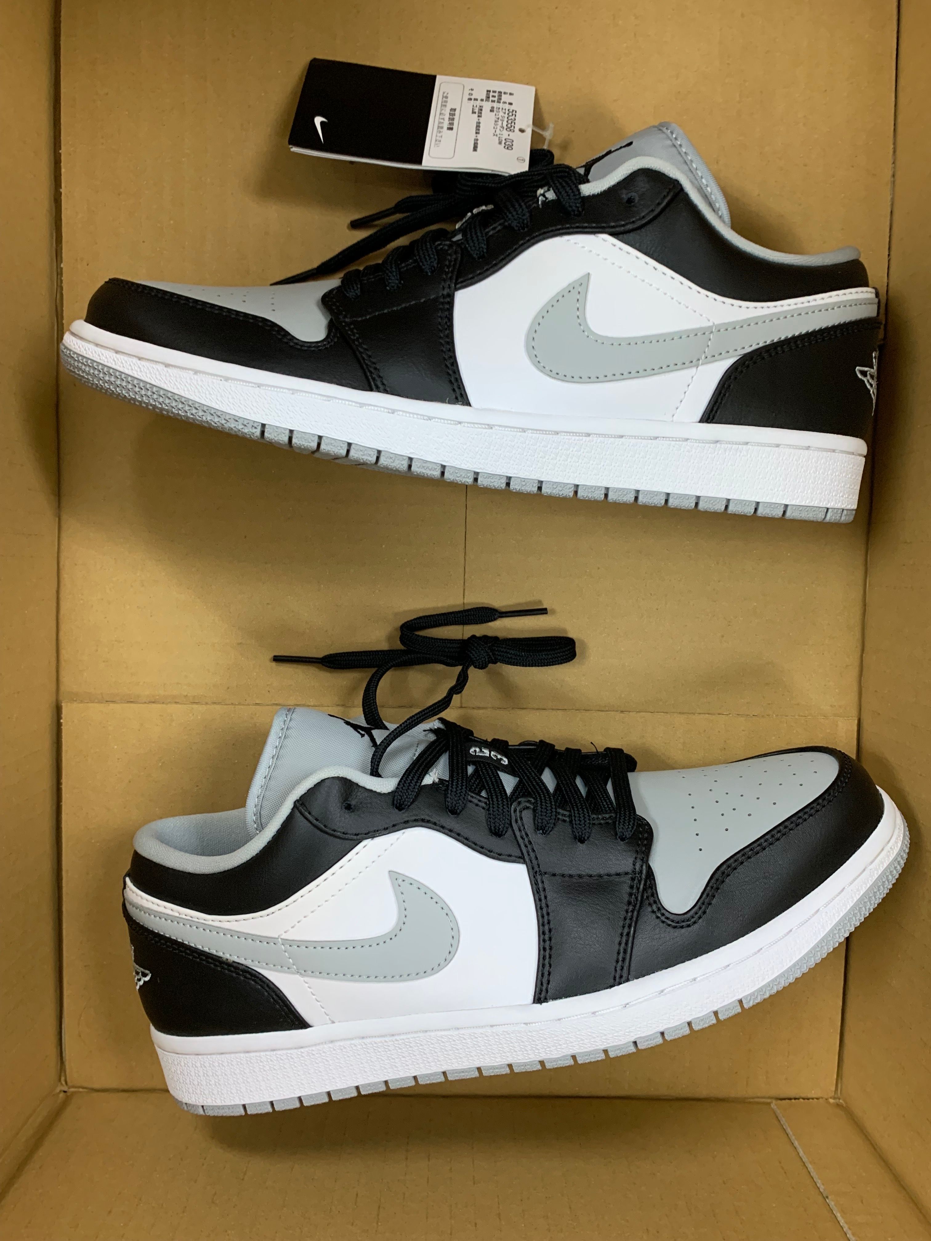 NIKE AIR JORDAN 1 LOW "BLACK/LIGHT SMOKE GREY"