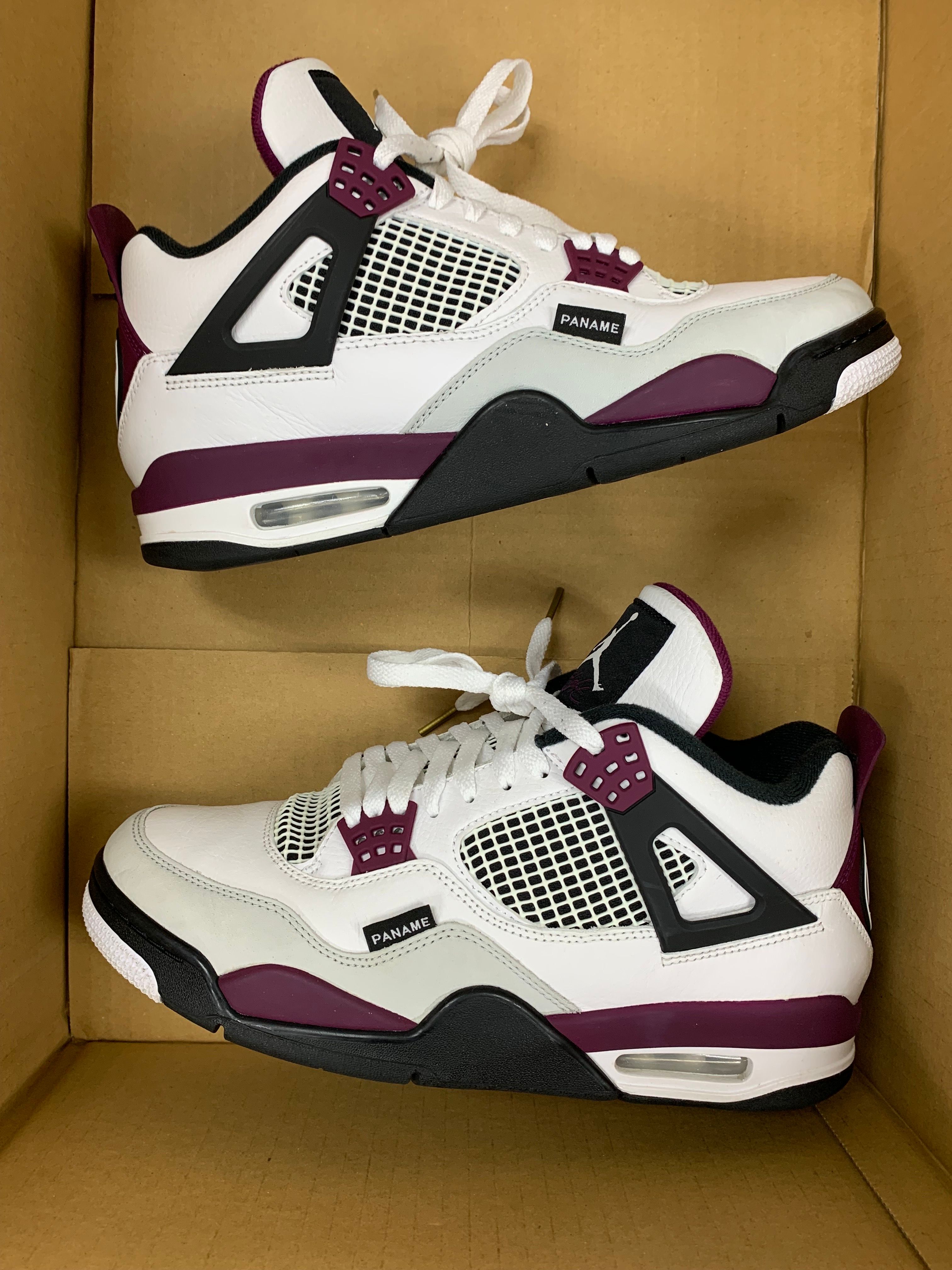 Paris Saint Germain ×Nike Air Jordan 4 Retro "White/Bordeaux/Neutral Gray"