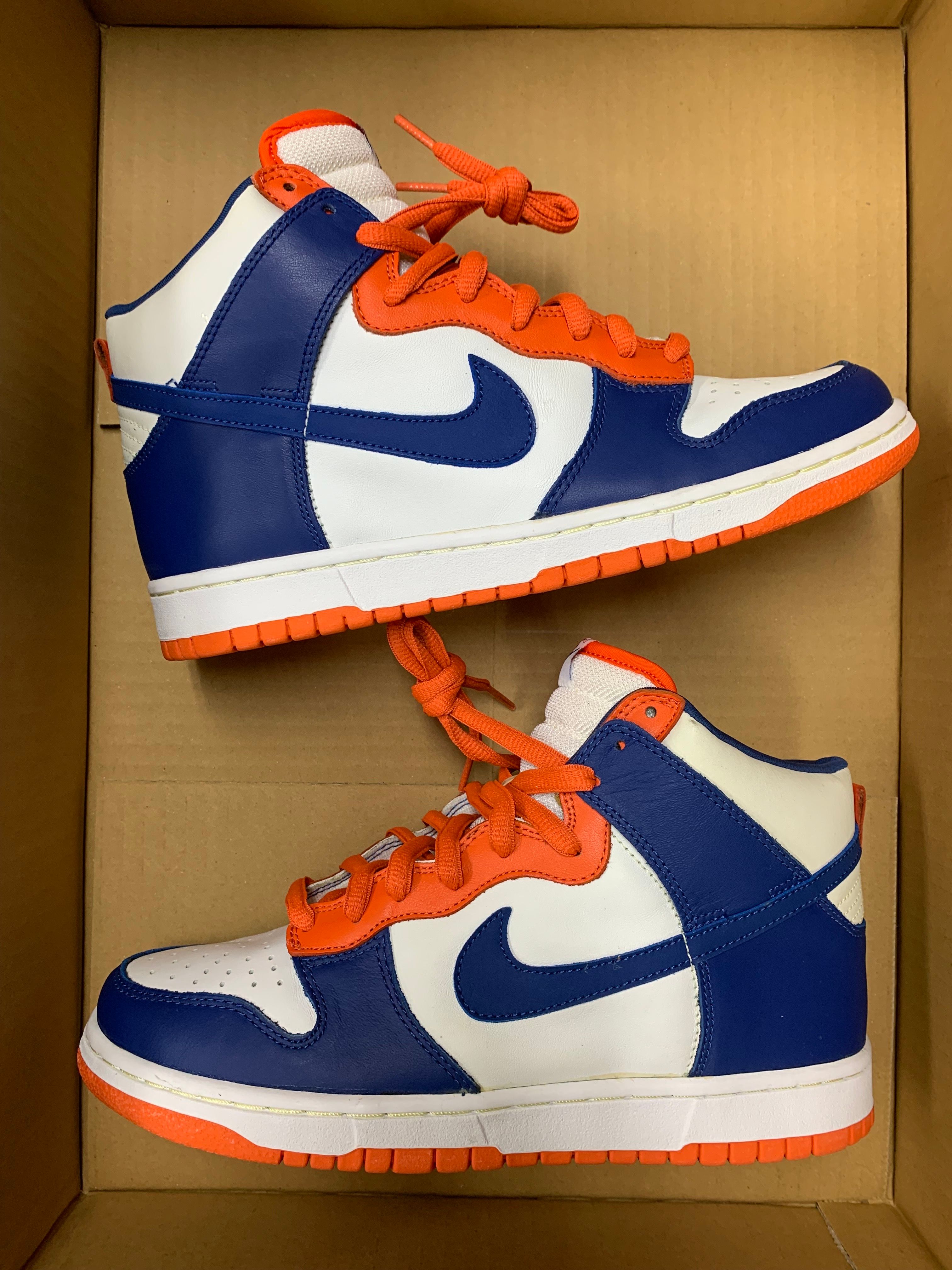 Nike Dunk High "White/Blue Ribbon Orange Blaze"