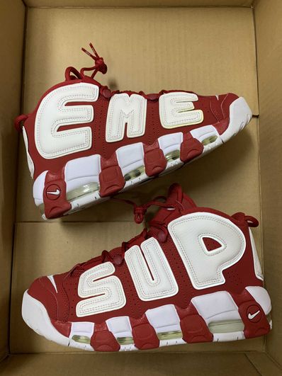 Supreme × Nike Air More Uptempo "White/Red"