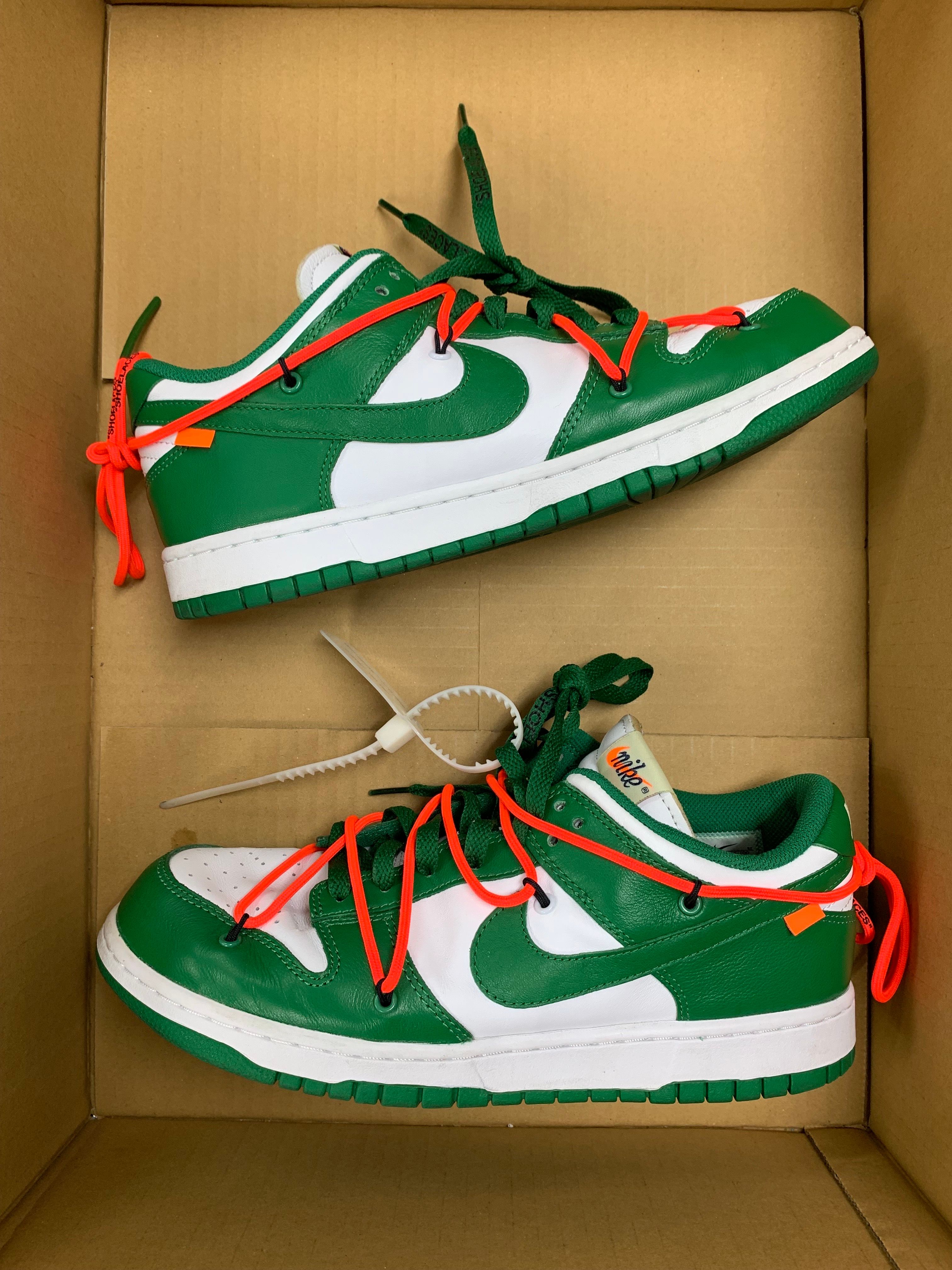 Off-White × Nike Dunk Low "White/Pine Green"