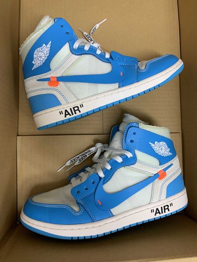 Off-White × Nike Air Jordan 1 High UNC "White/Dark Powder Blue"