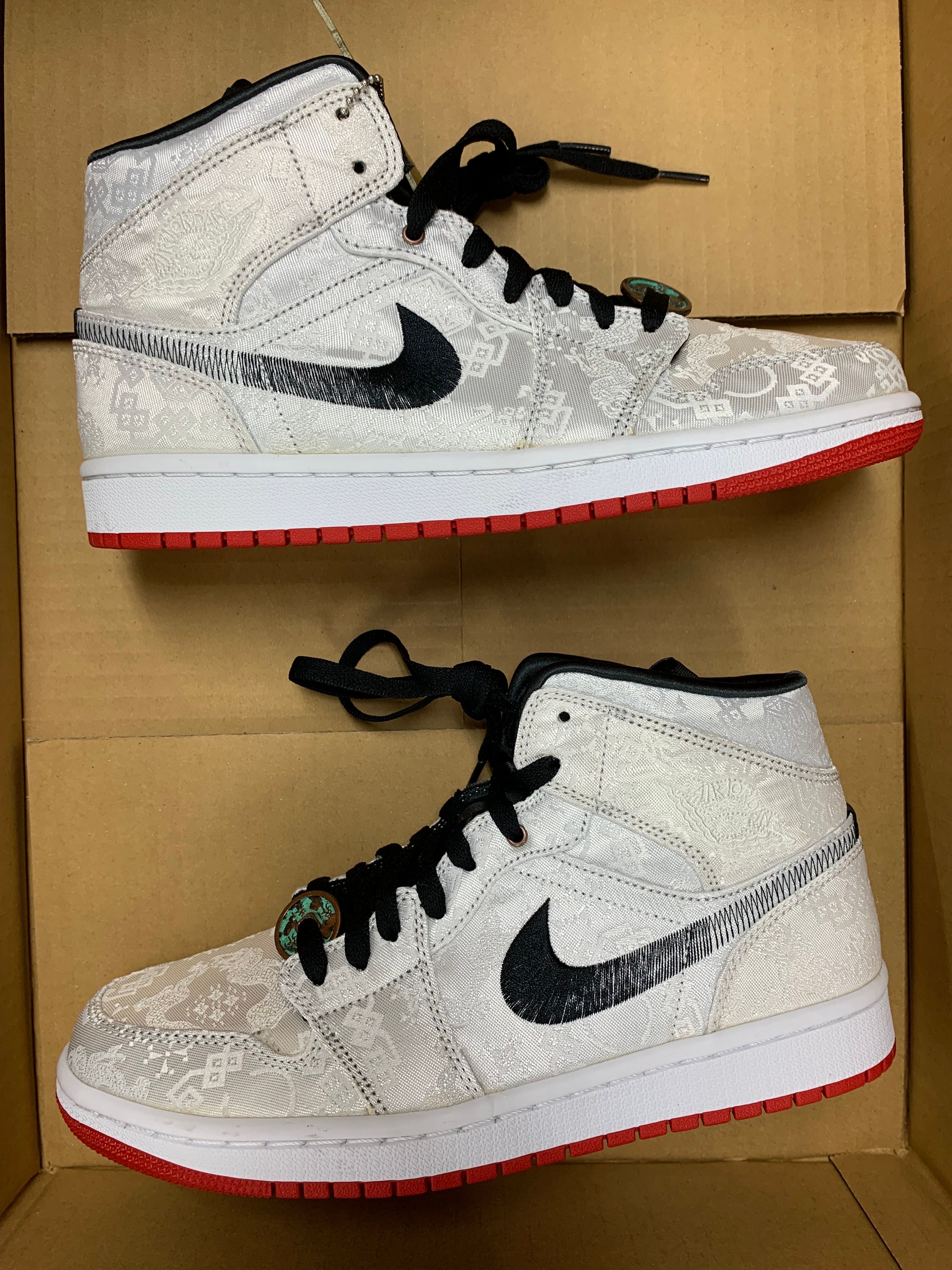 CLOT × Nike Air Jordan 1 Mid SE Fearless "White/Black/Red"