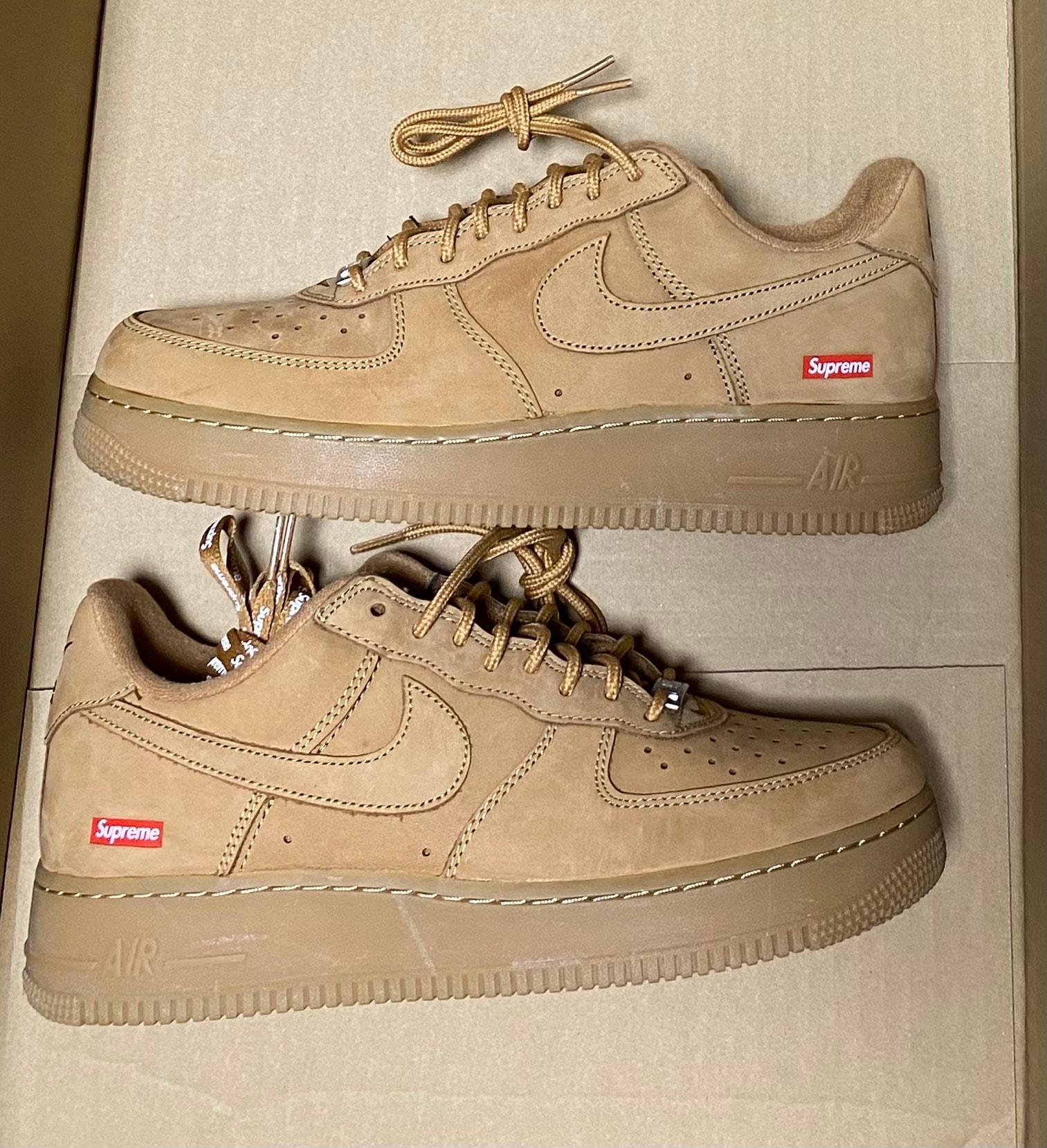 Supreme × Nike Air Force 1 Low "Flax/Wheat"