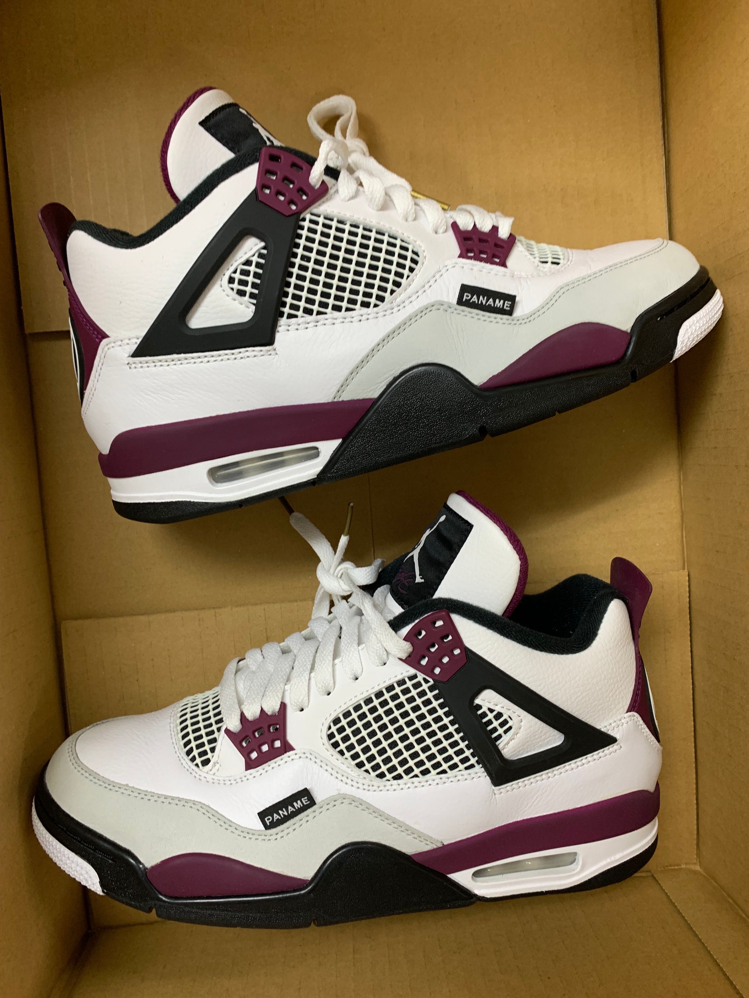 Paris Saint Germain ×Nike Air Jordan 4 Retro "White/Bordeaux/Neutral Gray"