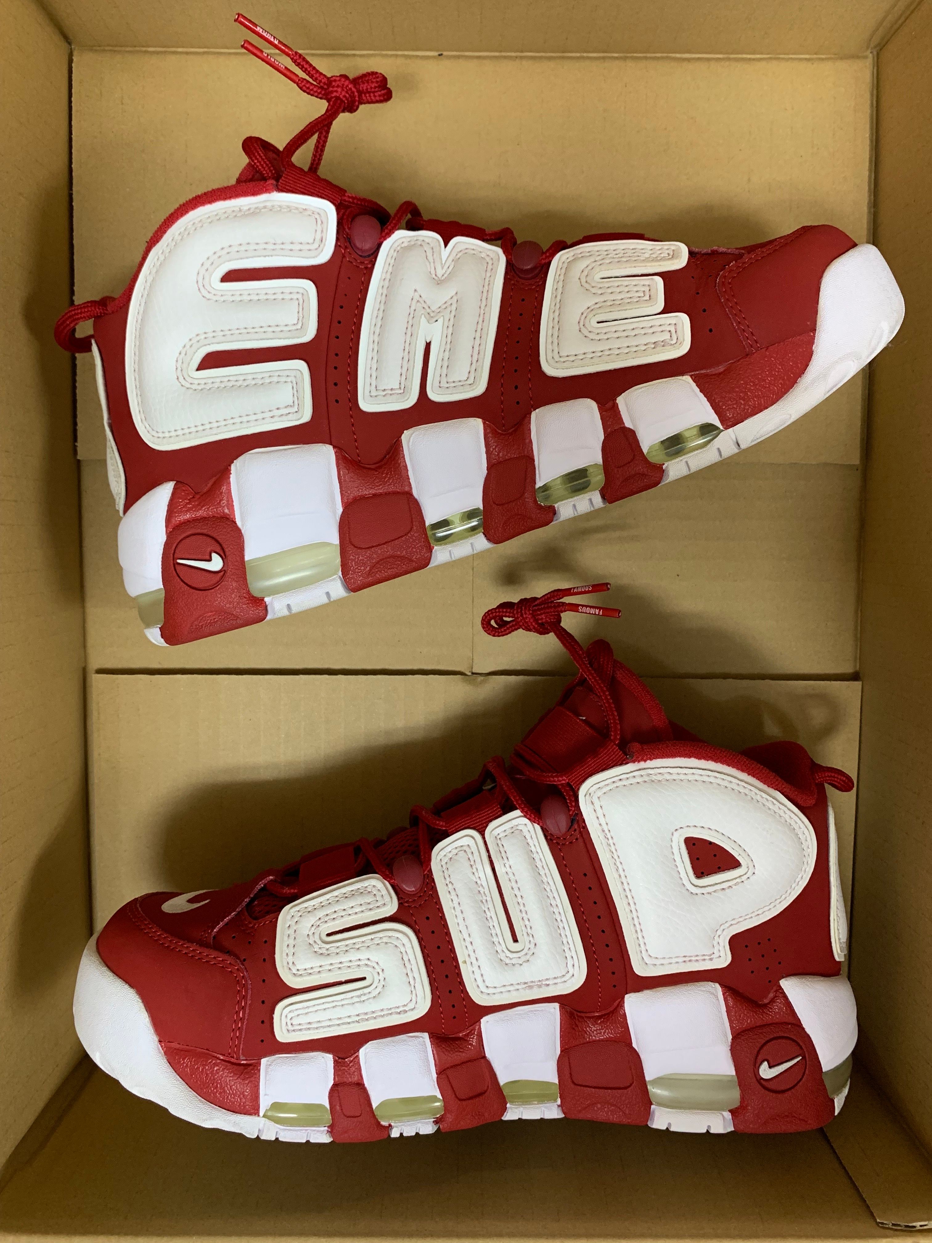 Supreme × Nike Air More Uptempo "White/Red"