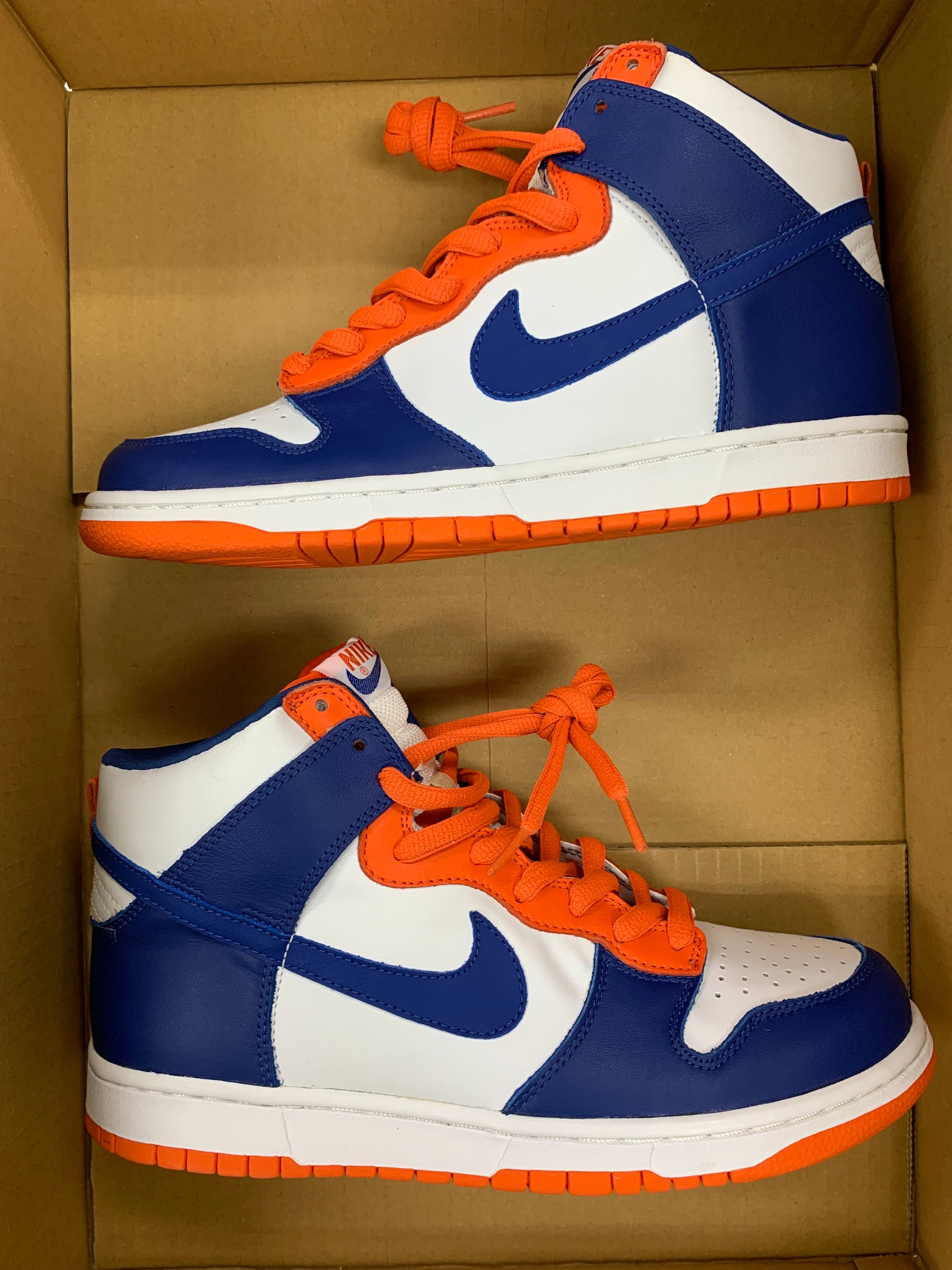 Nike Dunk High "White/Blue Ribbon Orange Blaze"
