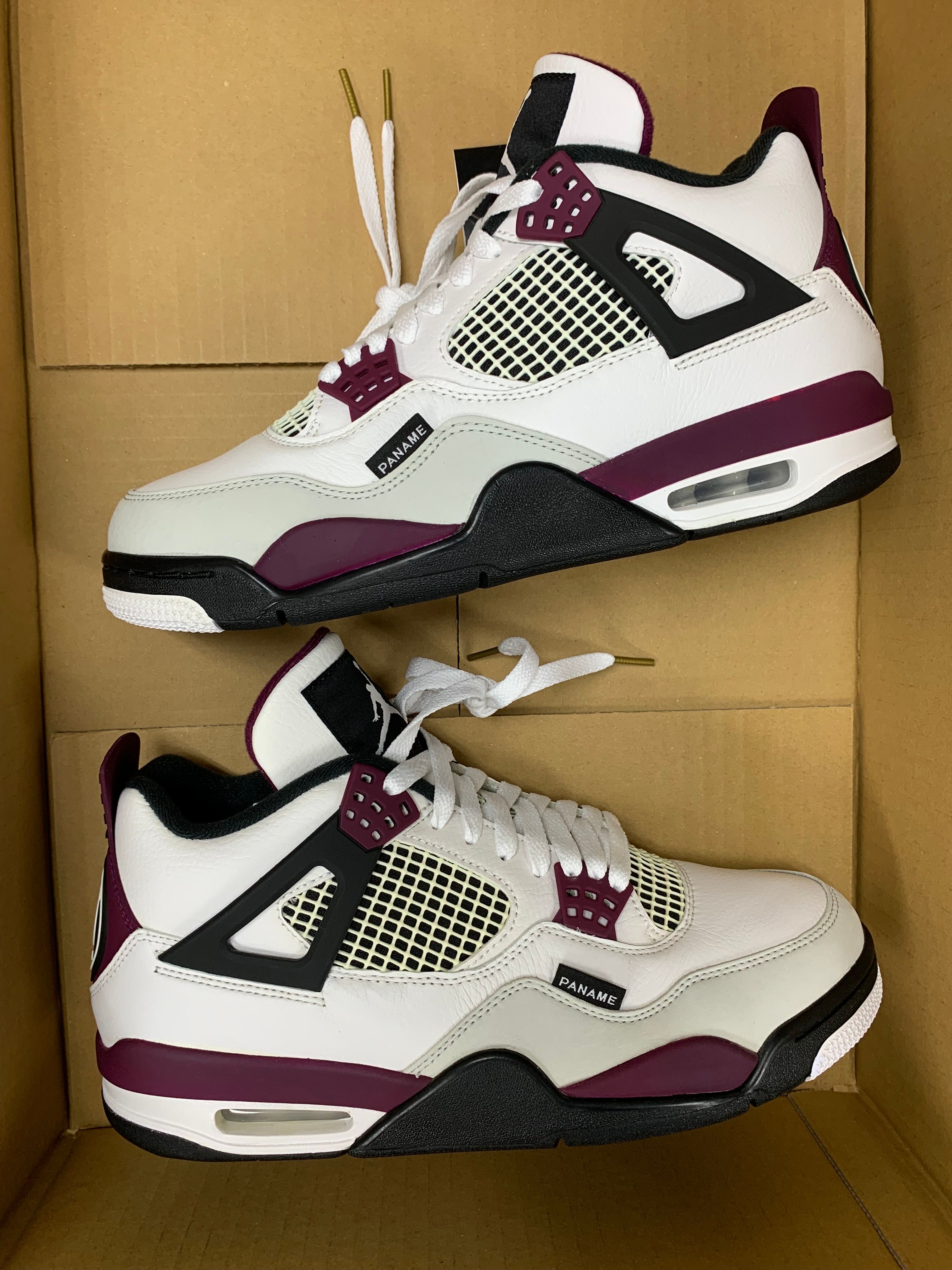 Paris Saint Germain ×Nike Air Jordan 4 Retro "White/Bordeaux/Neutral Gray"