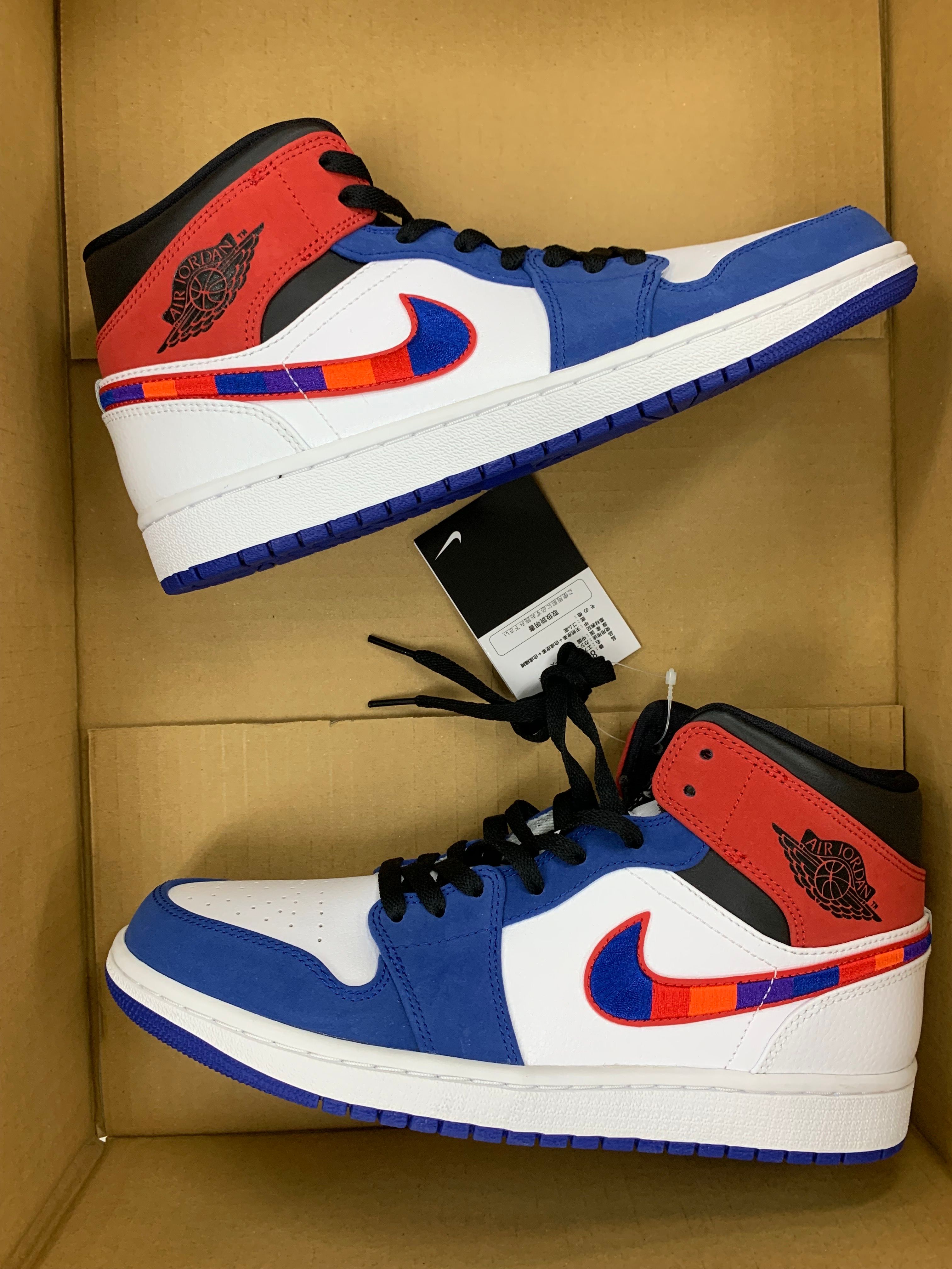 NIKE AIR JORDAN 1 MID "WHITE/BLUE/RED"