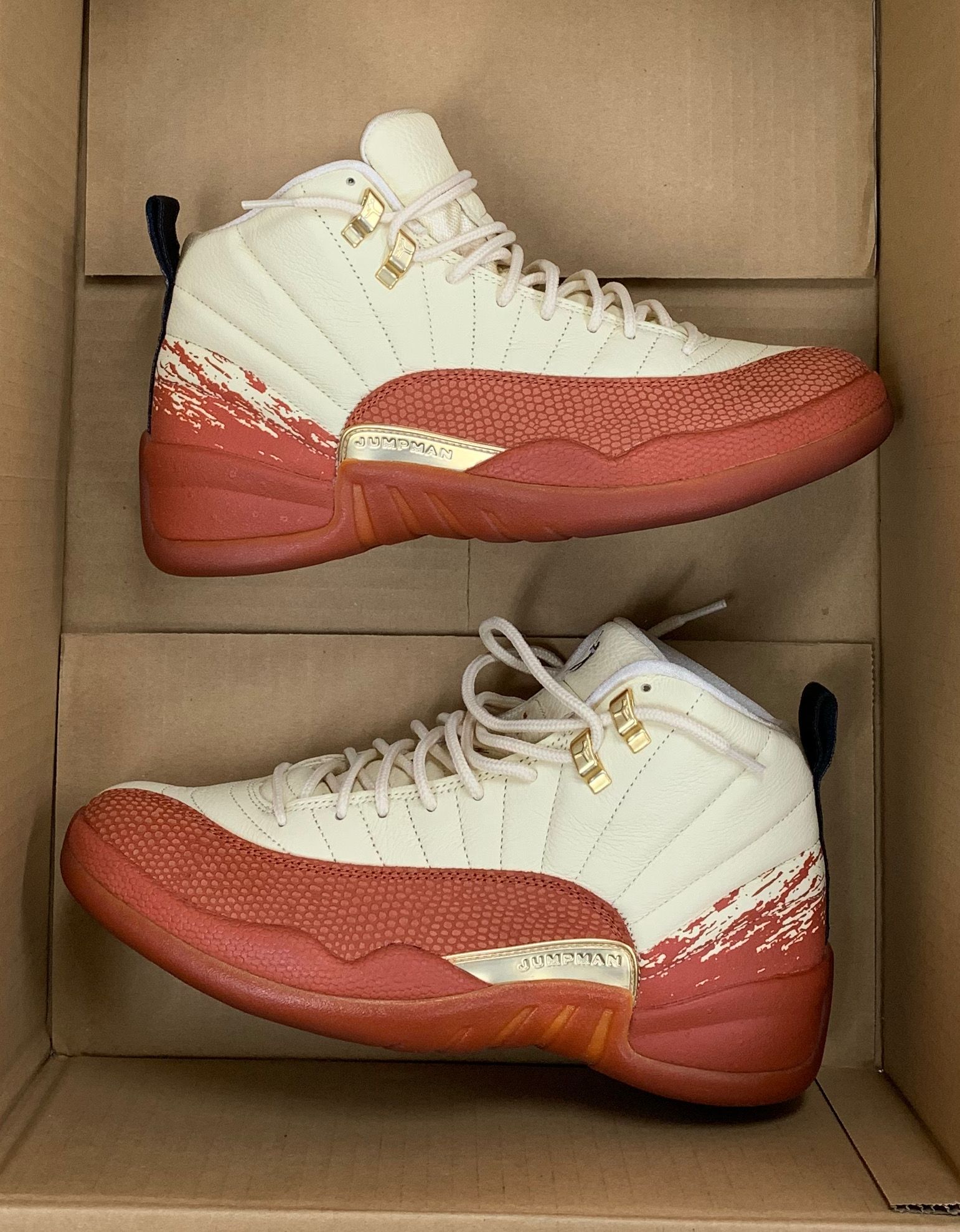Eastside Golf × Nike Air Jordan 12 "Muslin/Black Burnt Sunrise"