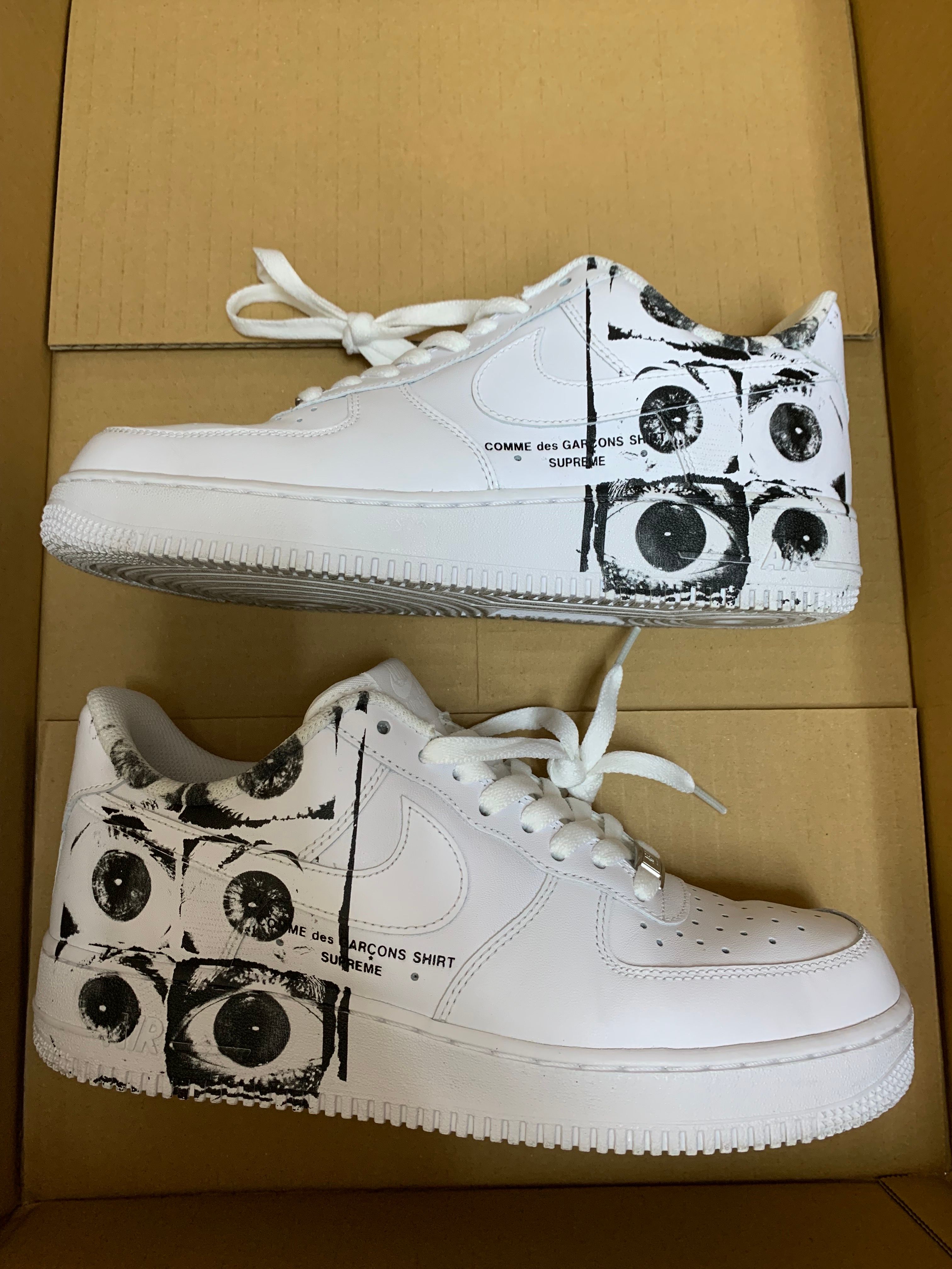 Supreme × COMME des GARCONS SHIRT × Nike Air Force 1 Low "White"