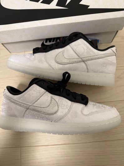 CLOT × Fragment × Nike Dunk Low "Black and White"