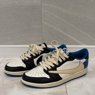 Travis Scott × fragment design × Nike Air Jordan 1 Low OG SP "Military Blue"