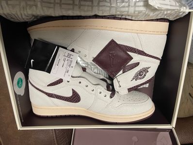 A Ma Maniere × Nike Air Jordan 1 Retro High OG "Sail and Burgundy"