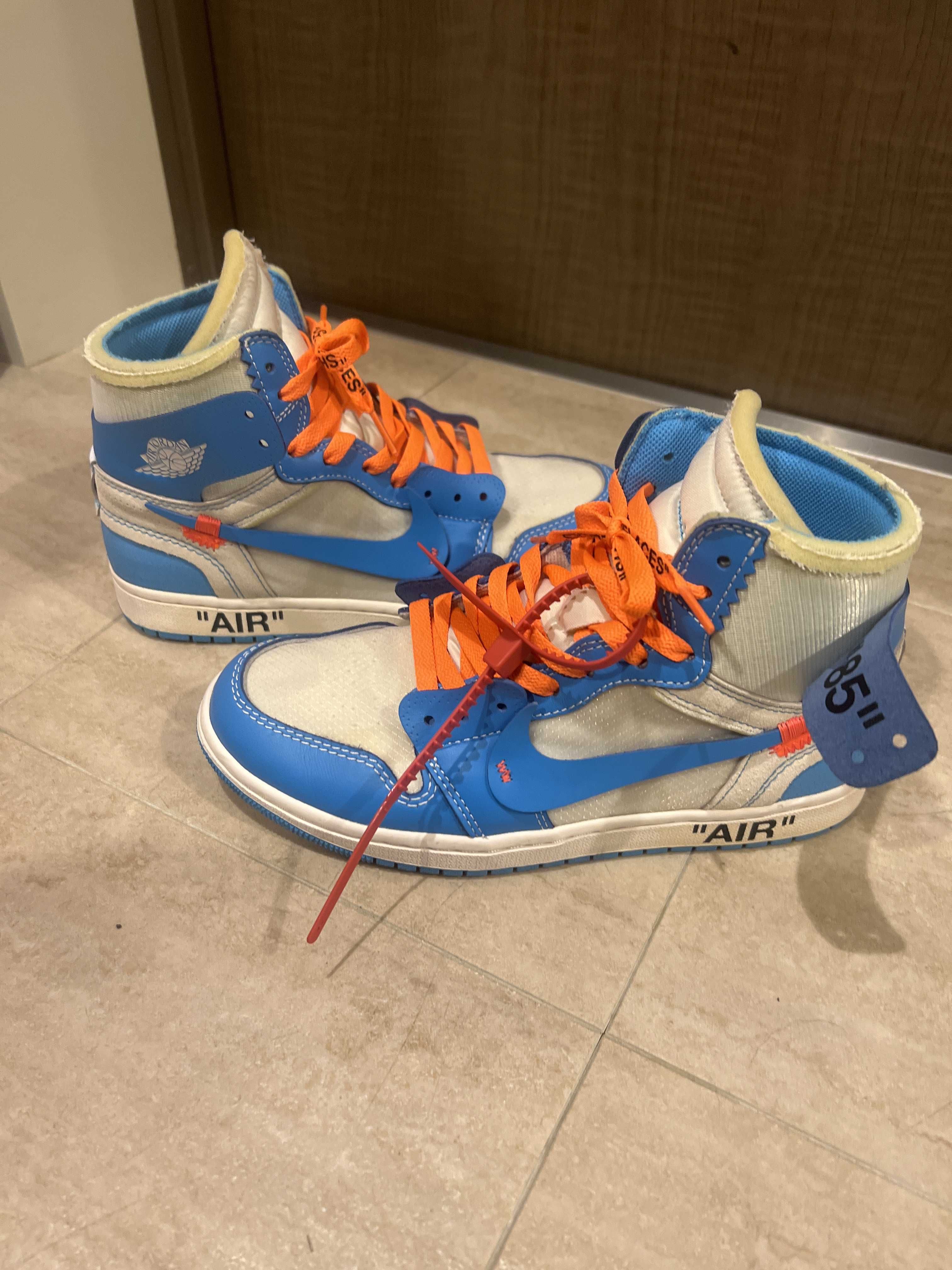 Off-White × Nike Air Jordan 1 High UNC "White/Dark Powder Blue"