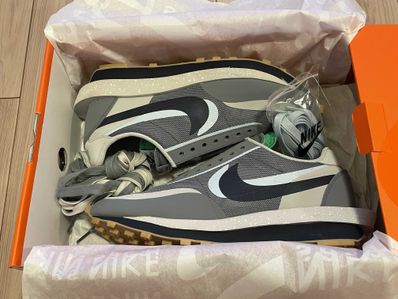 CLOT × Sacai × Nike LD Waffle "Grey Obsidian/Cool Grey"