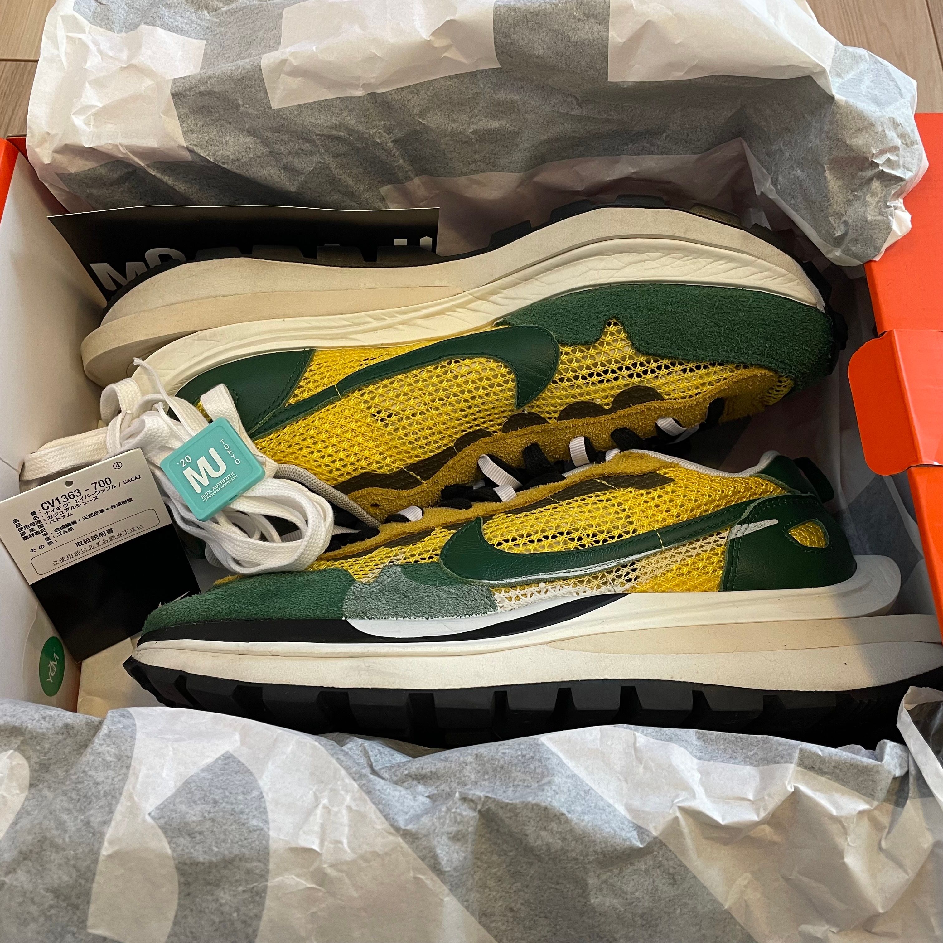 sacai × Nike Vapor Waffle "Tour Yellow/Stadium Green-Sail"