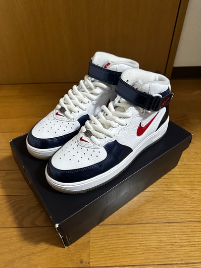 Nike Air Force 1 Mid QS "University Red and Midnight Navy"