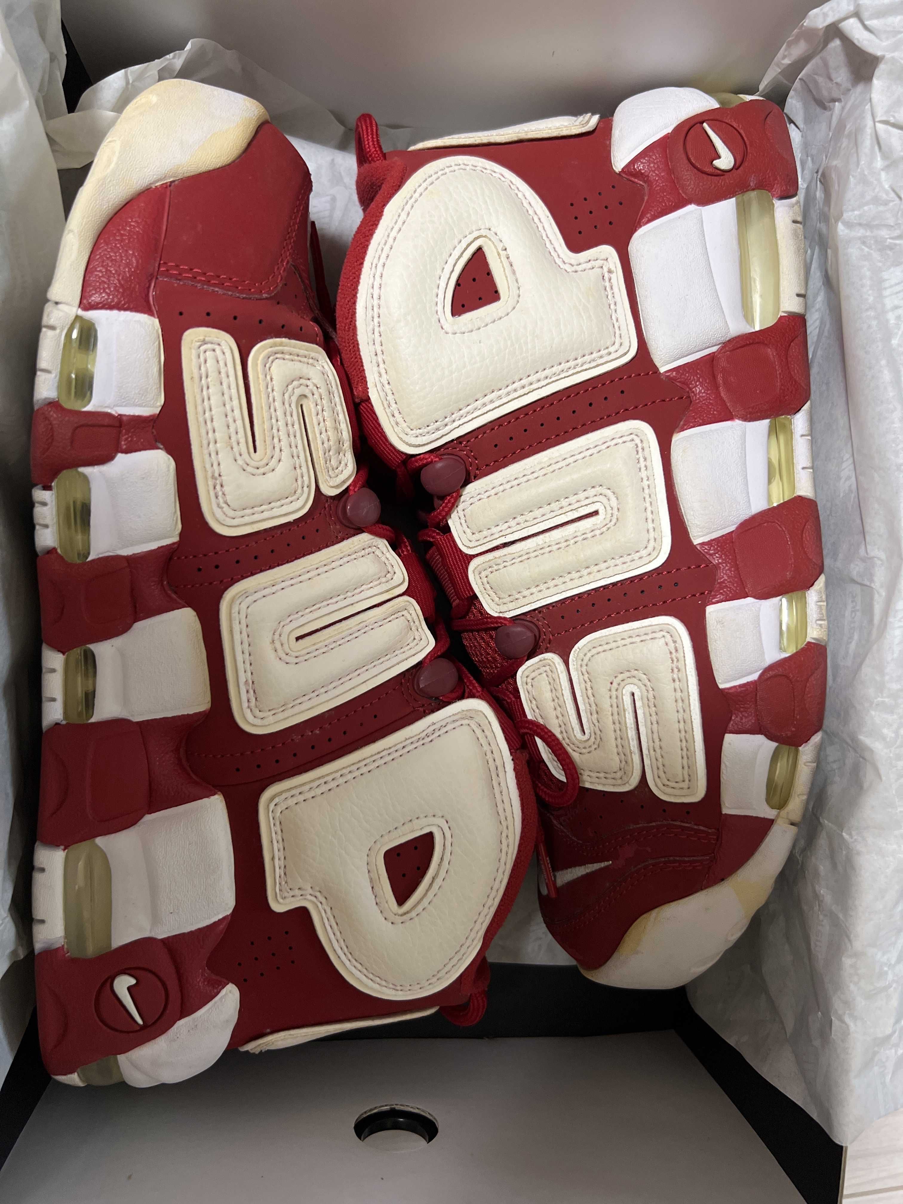 Supreme × Nike Air More Uptempo "White/Red"