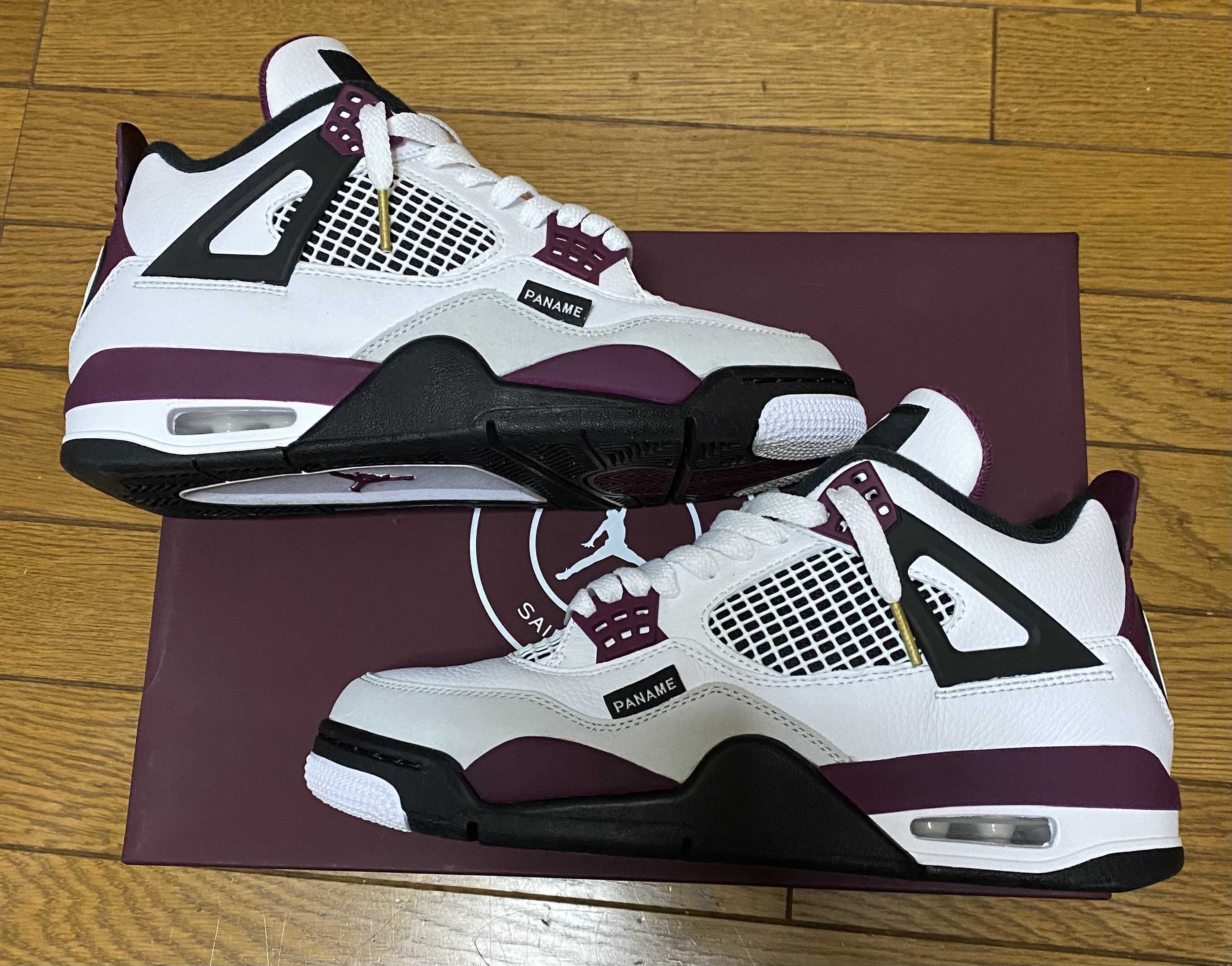 Paris Saint Germain ×Nike Air Jordan 4 Retro "White/Bordeaux/Neutral Gray"