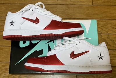Supreme × Nike Dunk Low "Varsity Red/White"