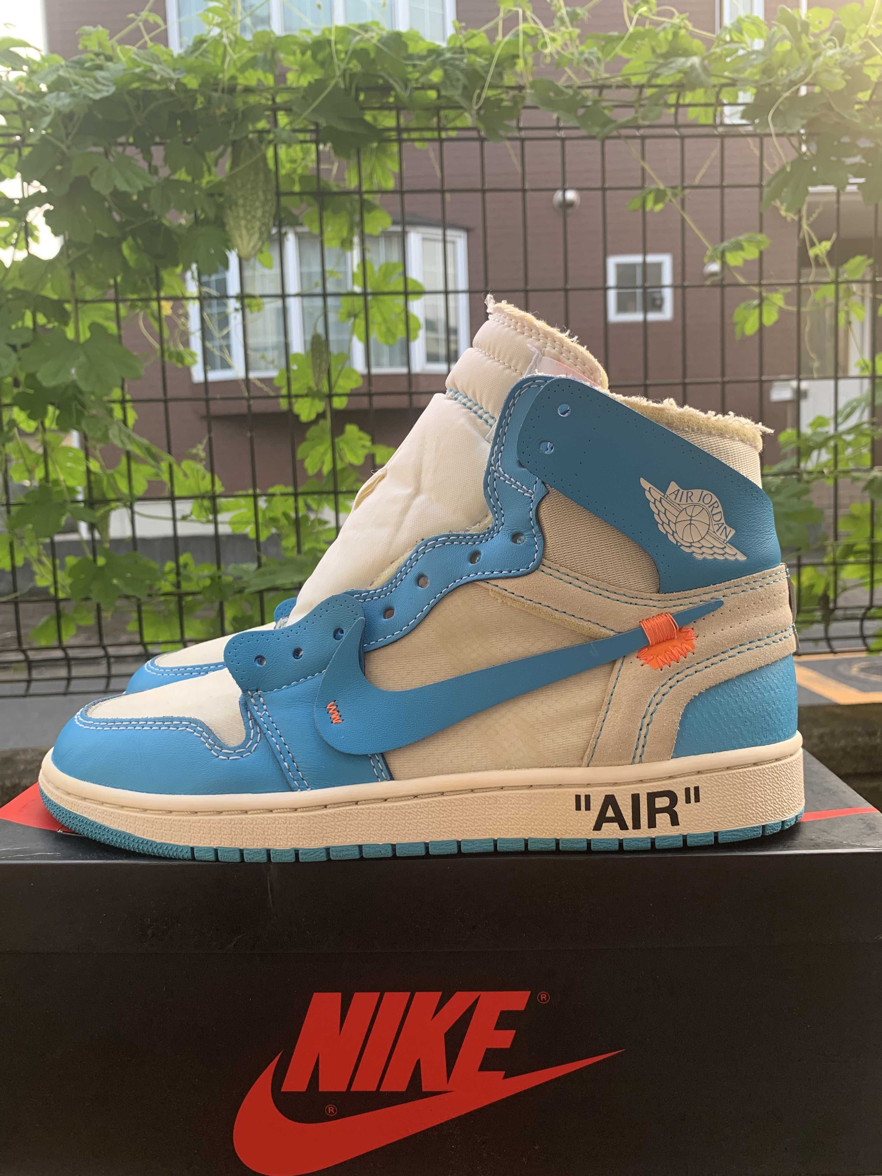 Off-White × Nike Air Jordan 1 High UNC "White/Dark Powder Blue"