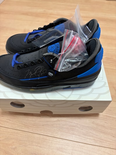 Off-White × Nike Air Jordan 2 Low "Black and Varsity Royal"