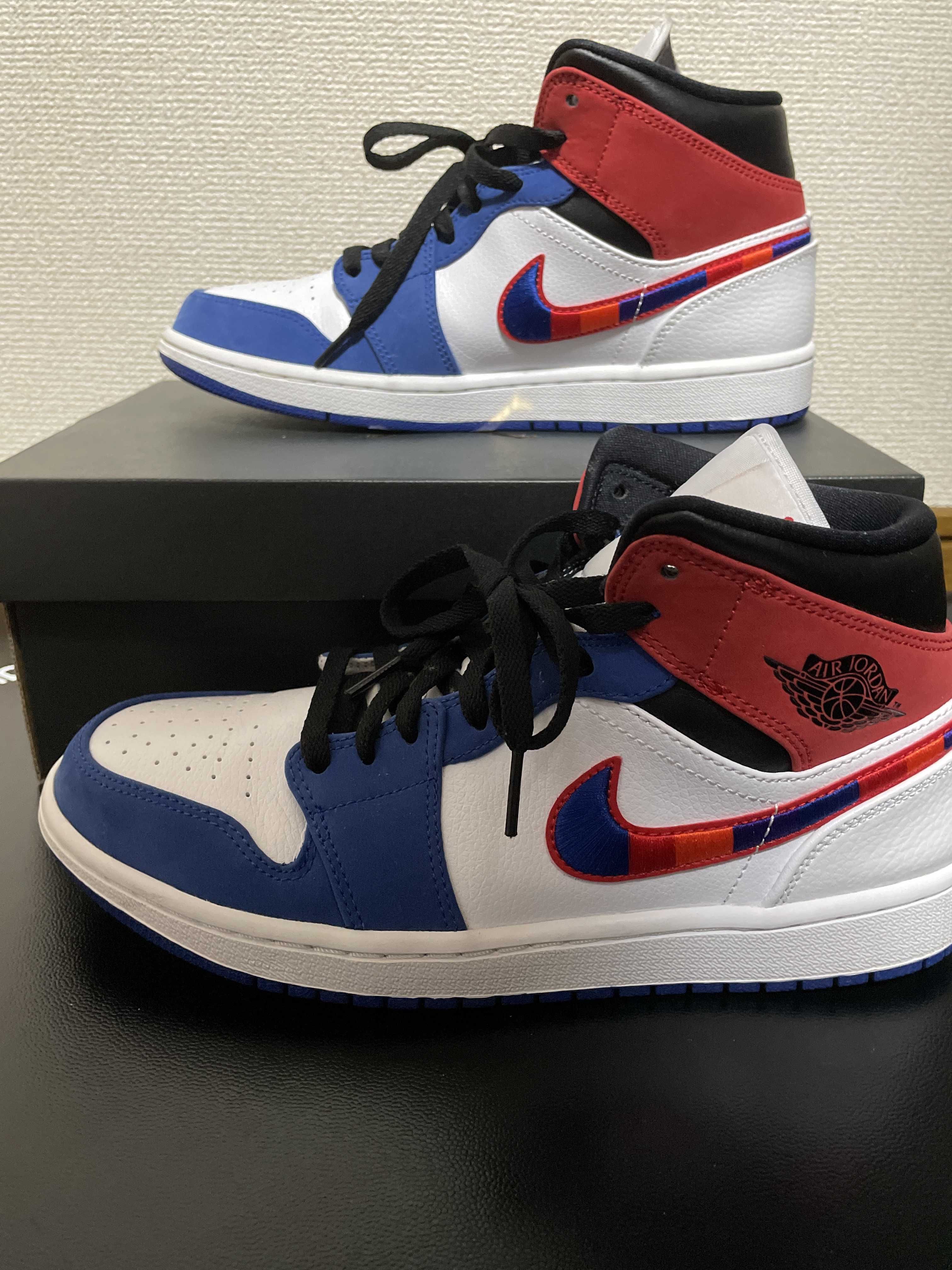 NIKE AIR JORDAN 1 MID "WHITE/BLUE/RED"