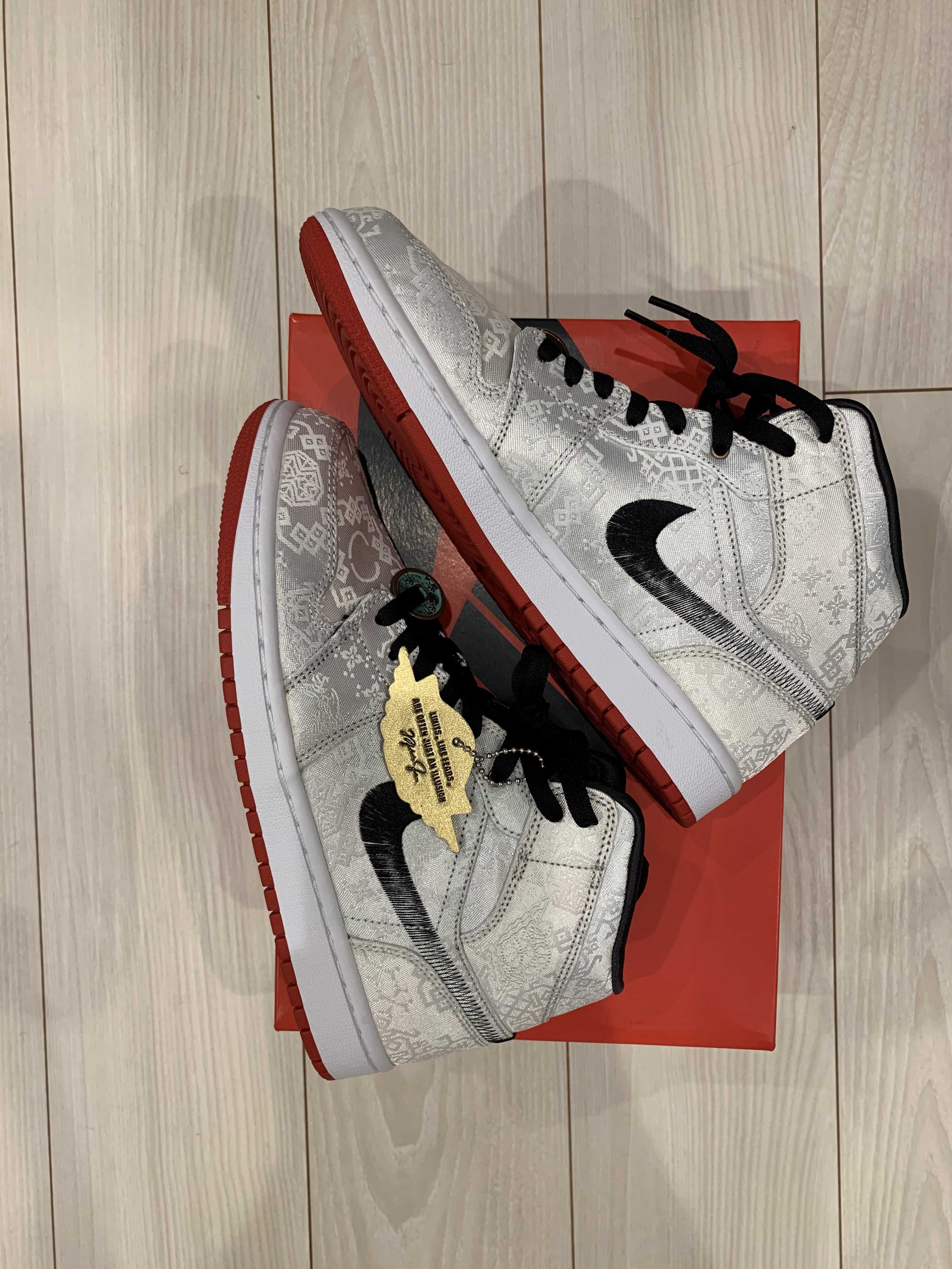 CLOT × Nike Air Jordan 1 Mid SE Fearless "White/Black/Red"