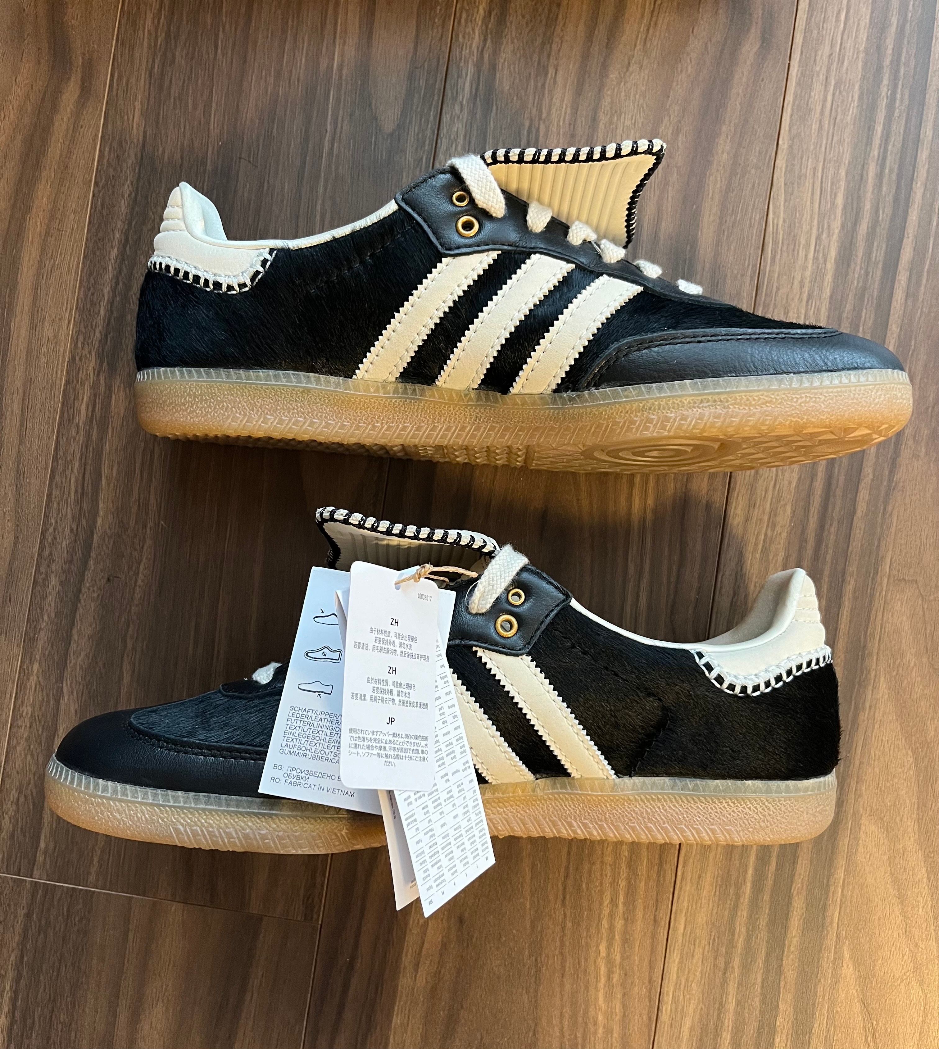 Wales Bonner × adidas Samba Pony Tonal Low "Core Black/Cream White"