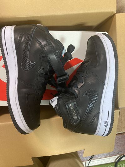 Stussy × Nike Air Force 1 Mid "Black/Black"
