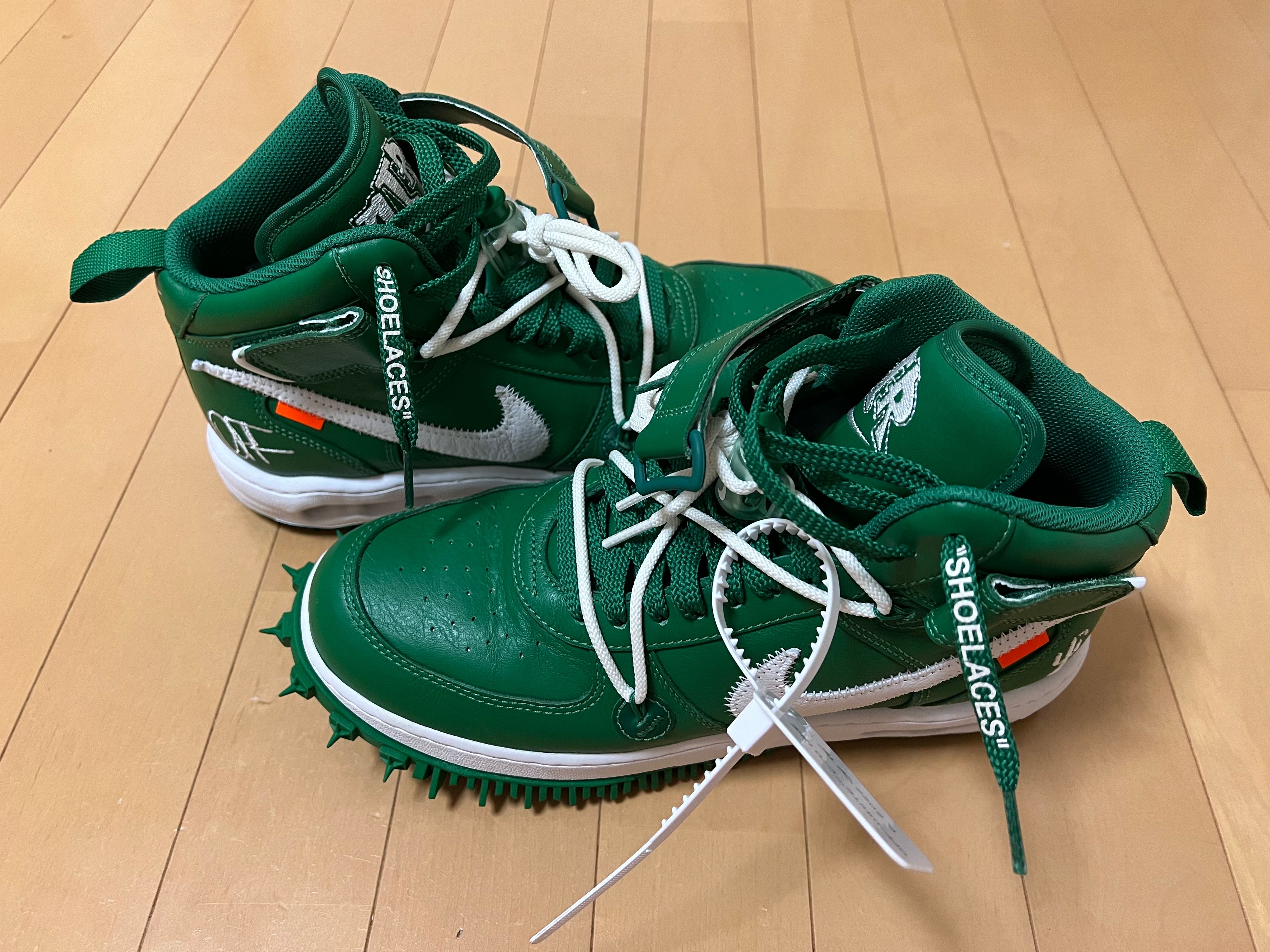 Off-White × Nike Air Force 1 Mid SP LTHR "Pine Green"