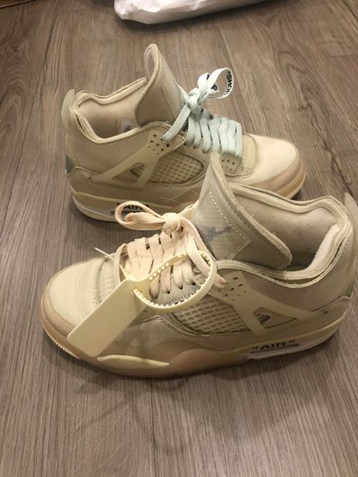 Off-White × Nike Women's Air Jordan 4 SP "Sail"