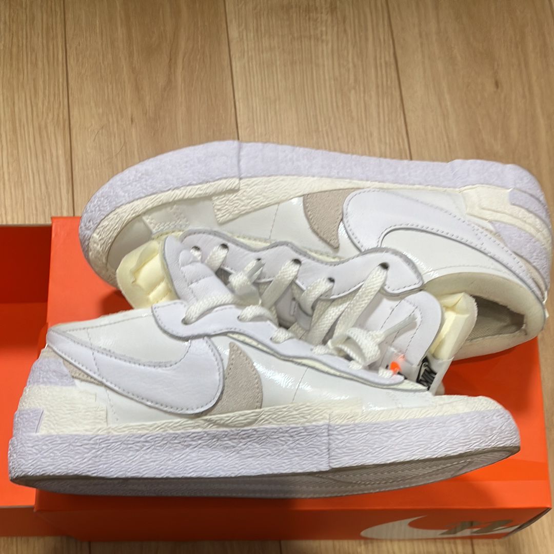 sacai × Nike Blazer Low "White Patent Leather"