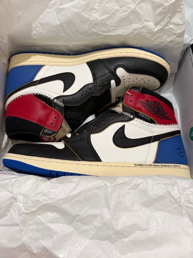 fragment design × UNION × Nike Air Jordan 1 High OG "Black/Varsity Red"