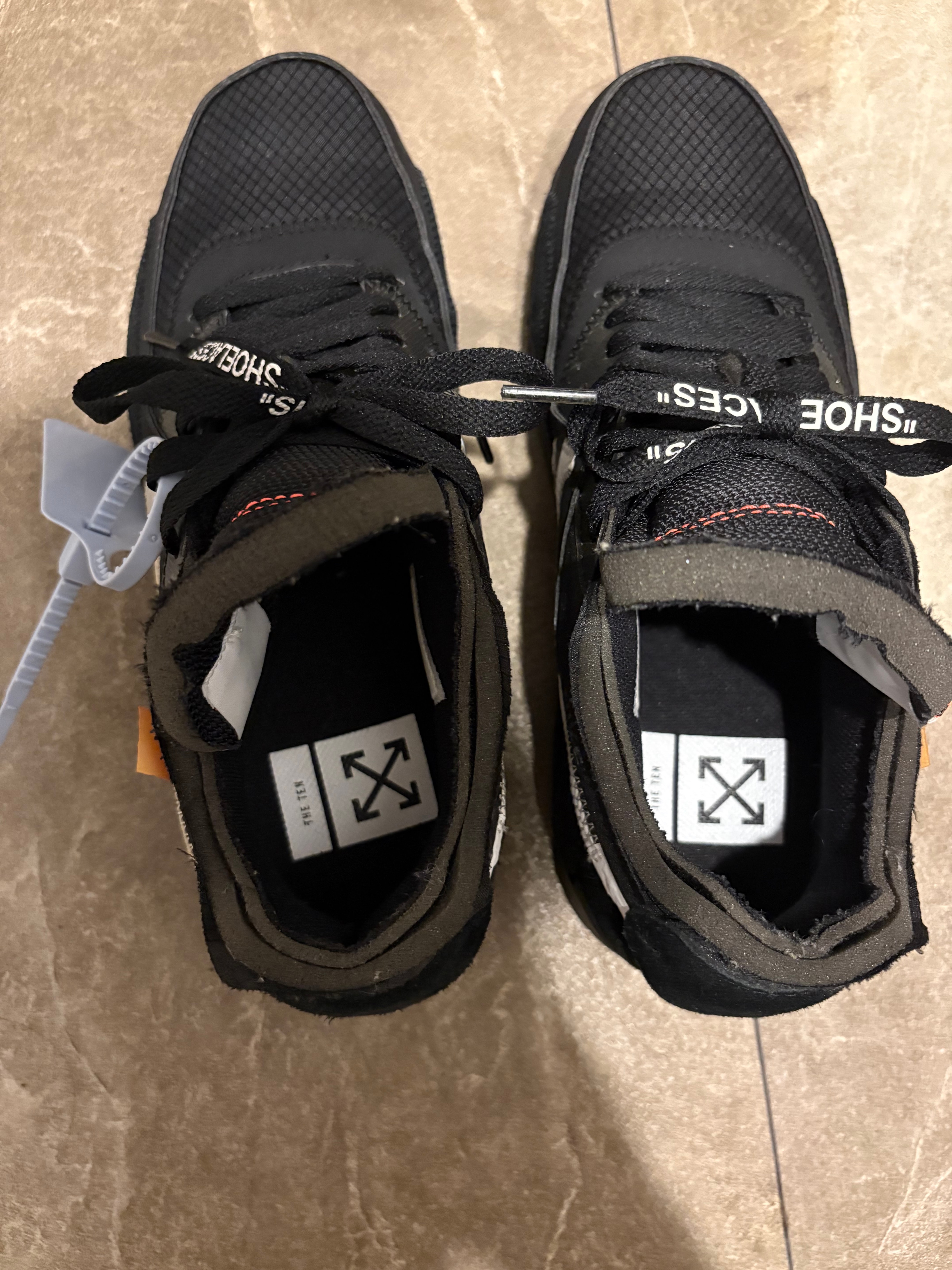 Off-White × Nike Air Max 90 "Black/Black-Cone-White"