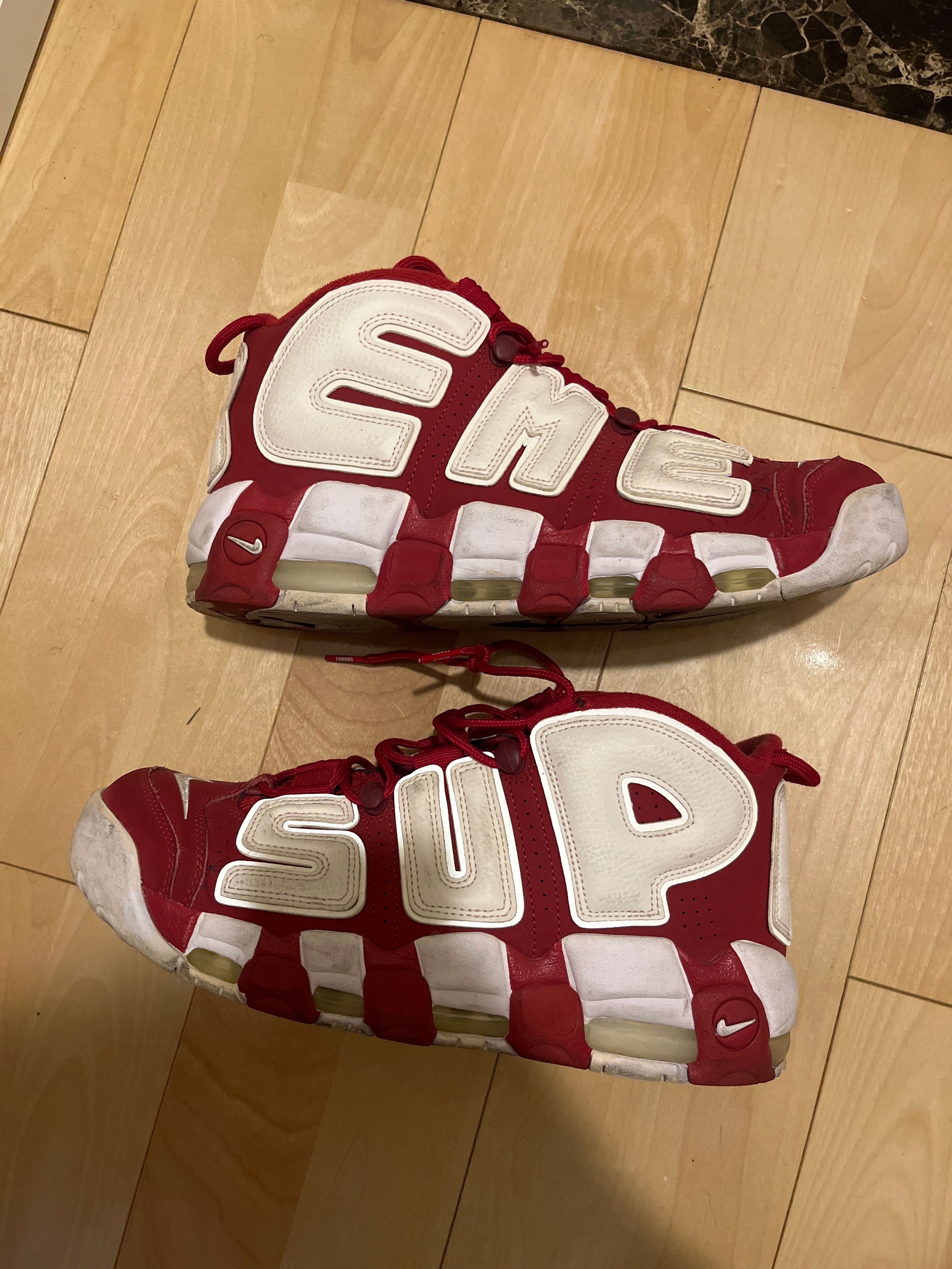 Supreme × Nike Air More Uptempo "White/Red"