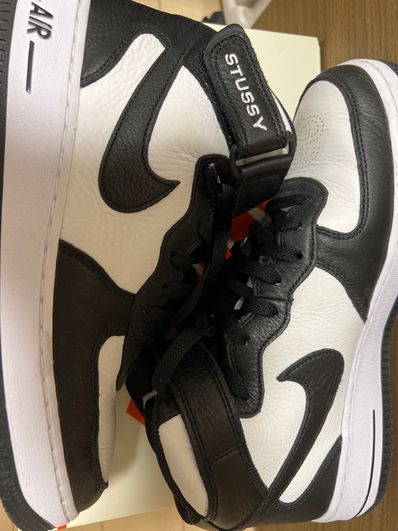 Stussy × Nike Air Force 1 Mid "Black and Light Bone"