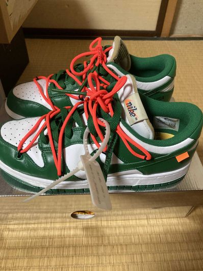 Off-White × Nike Dunk Low "White/Pine Green"