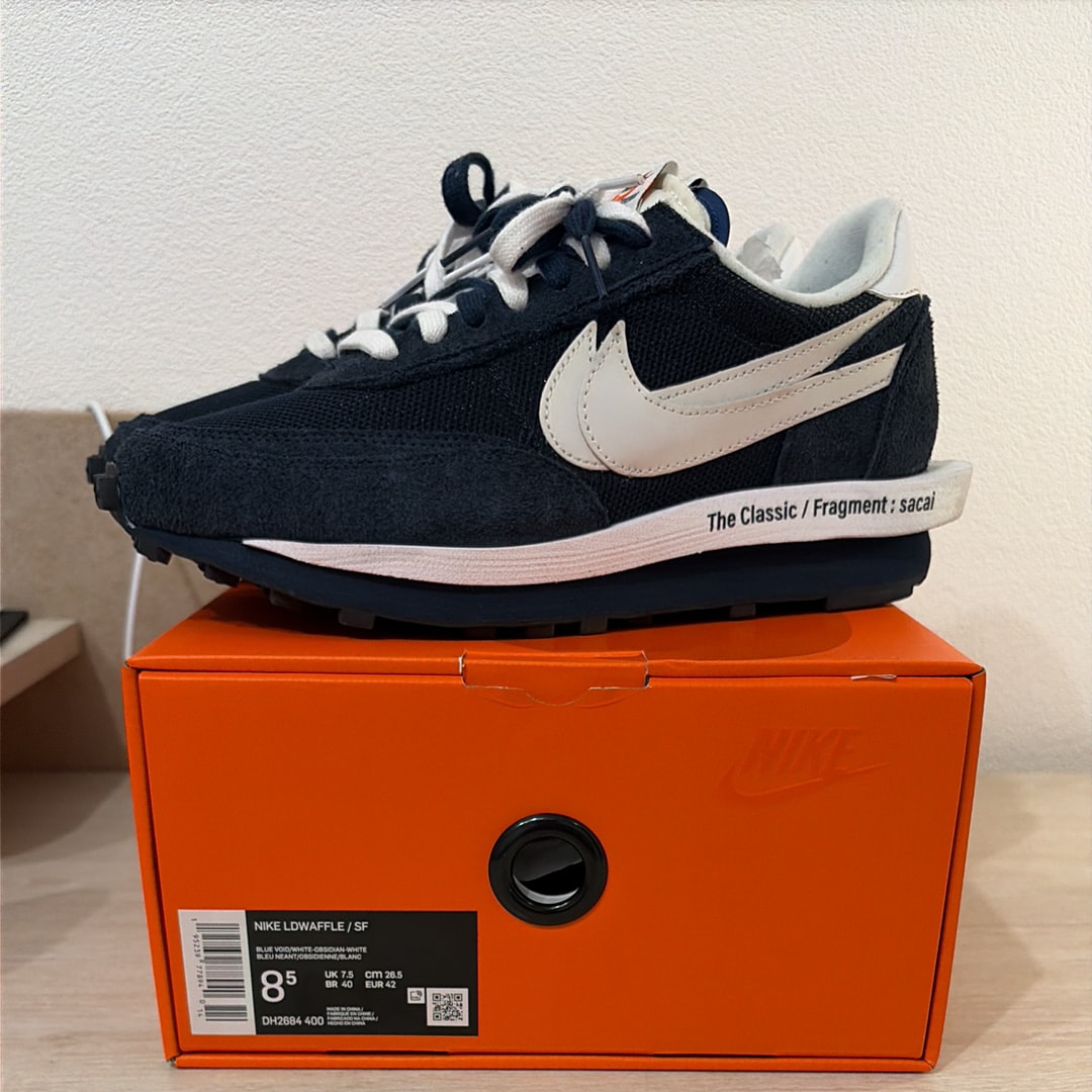 fragment design × sacai × Nike LD Waffle "Blackended Blue"