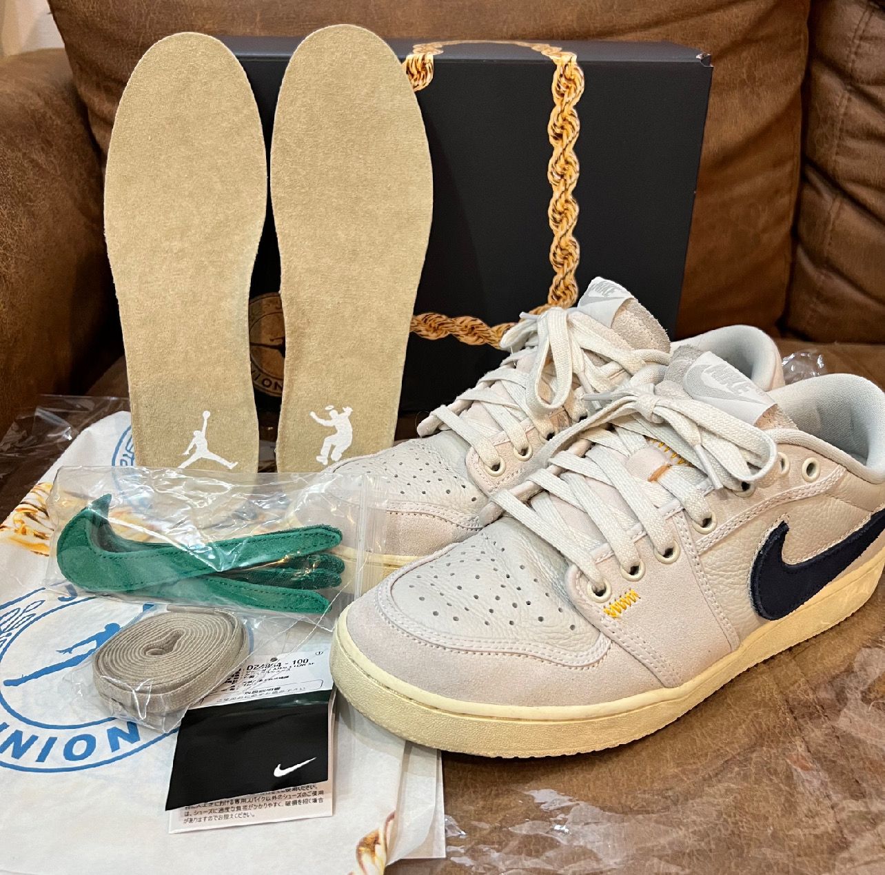 UNION × Nike Air Jordan 1 Low KO "Sail Leather"