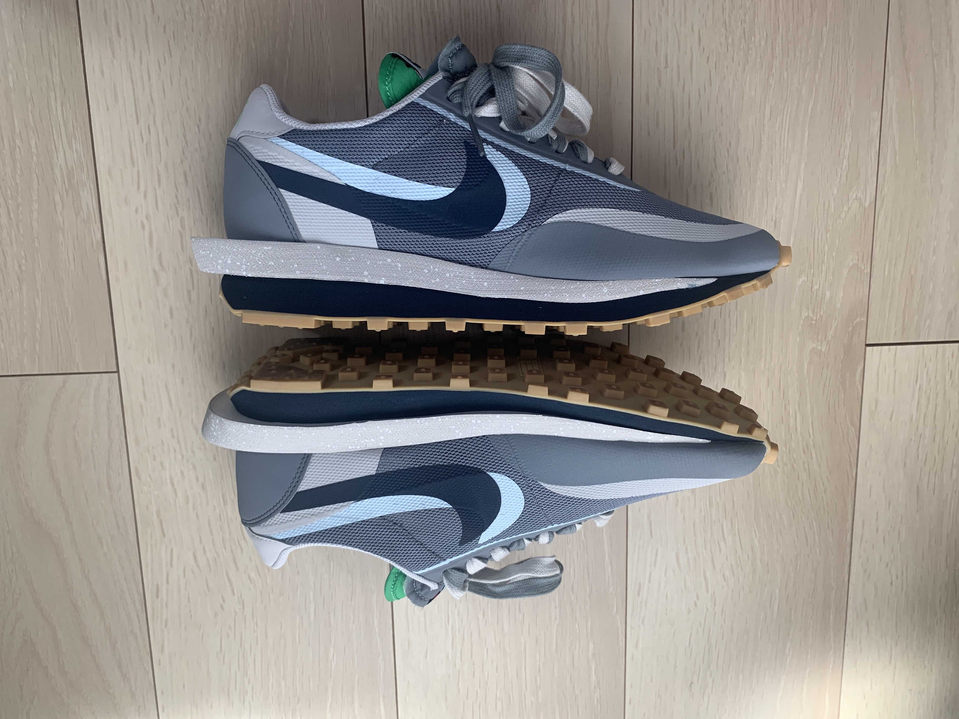 CLOT × Sacai × Nike LD Waffle "Grey Obsidian/Cool Grey"