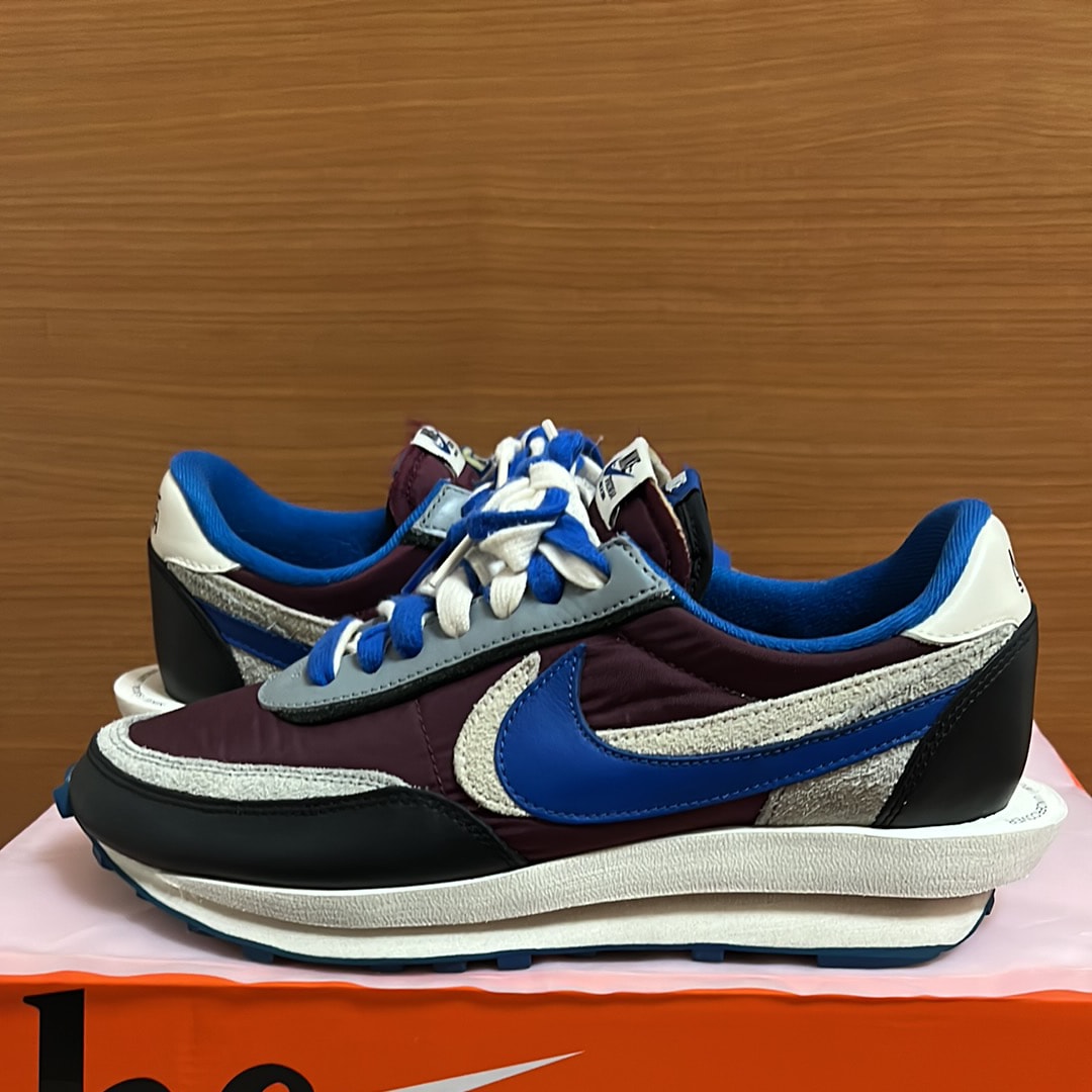 UNDERCOVER × sacai × Nike LD Waffle "Night Maroon/Pale Ivory-Ground Grey-Team Royal"