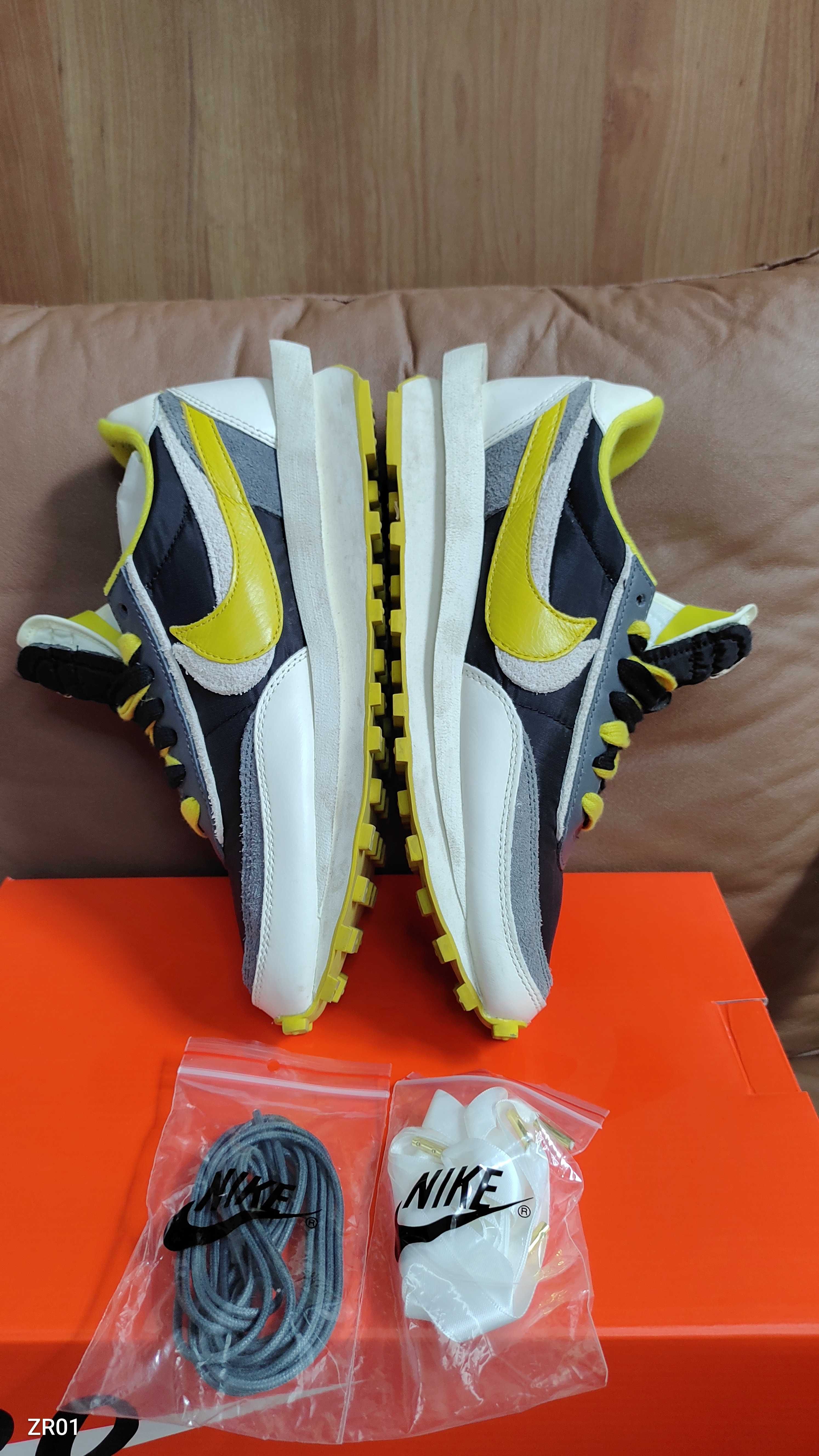 UNDERCOVER × sacai × Nike LD Waffle "Black/Sail-Dark Grey-Bright Citron"