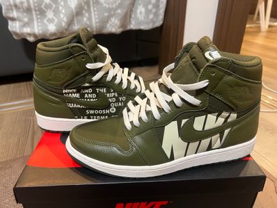Air jordan 1 retro high og olive canvas cheap