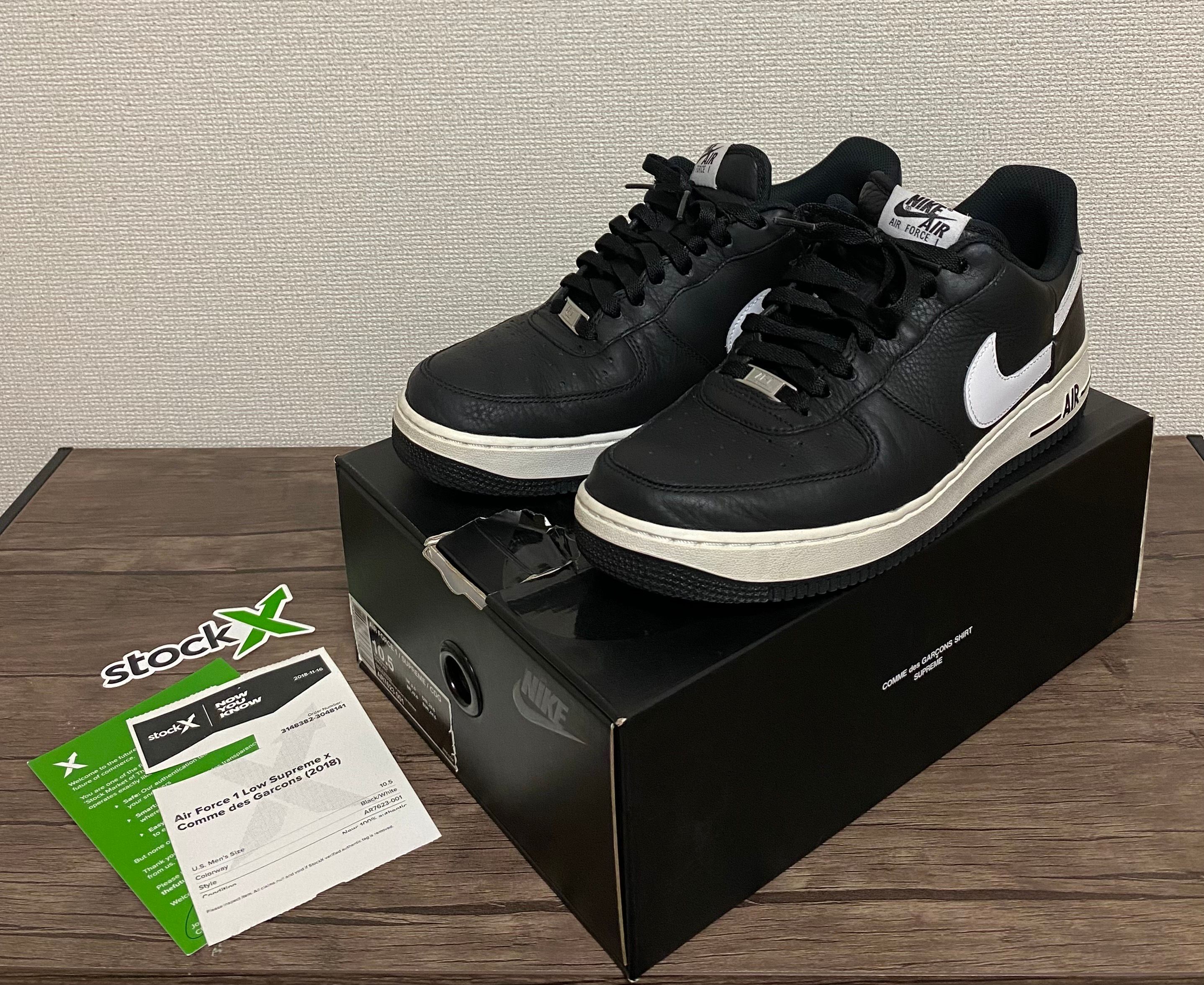 Supreme × COMME des GARCONS SHIRT × Nike Air Force 1 Low "Black/White" (2018)