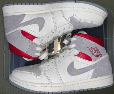 SNS×NIKE AIR JORDAN 1 MID "GREY/RED"