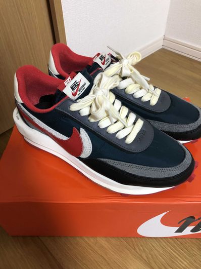 UNDERCOVER × sacai × Nike LD Waffle "Midnight Spruce/Pale Ivory-Dark Grey-University Red"