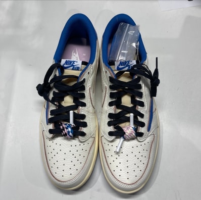 Travis Scott × fragment design × Nike Air Jordan 1 Low OG "Sail/Military Blue"