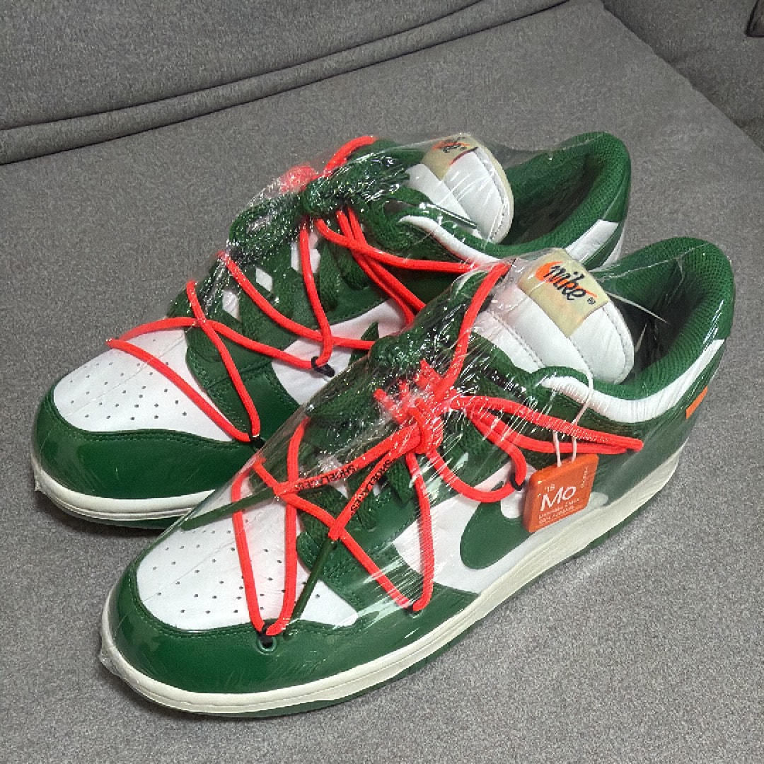 Off-White × Nike Dunk Low "White/Pine Green"